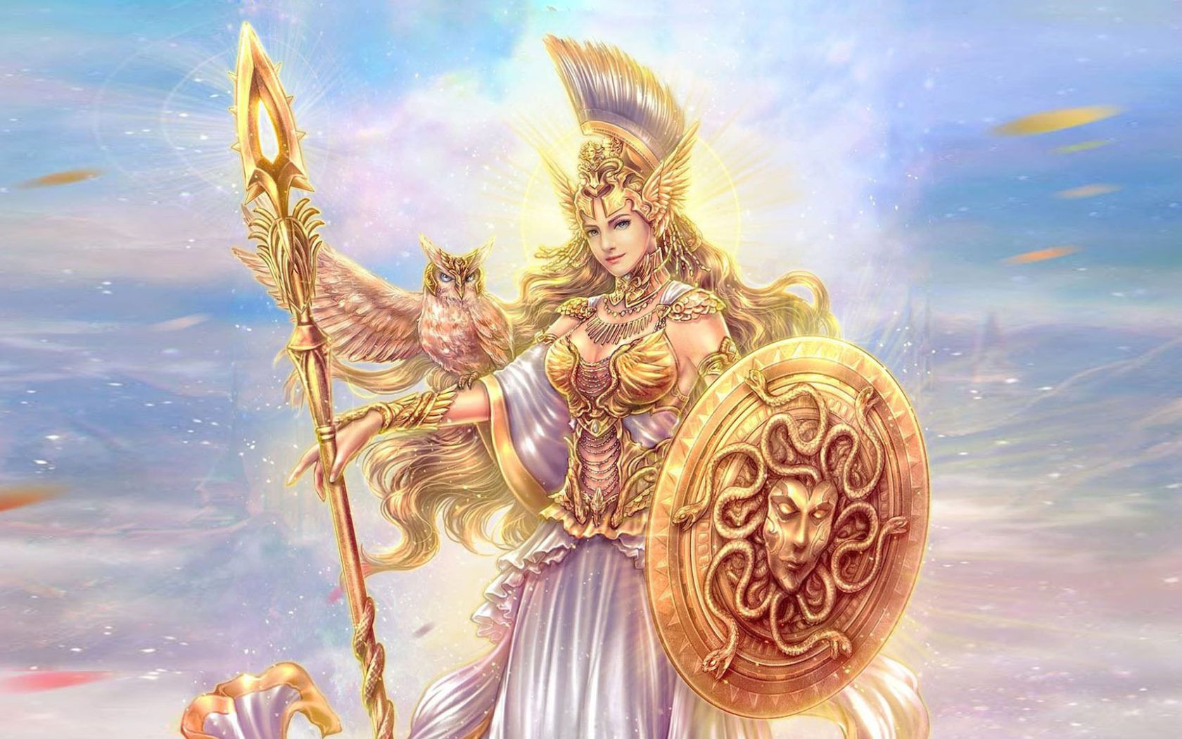 Athena the Goddess of War fantasy art Desktop HD Wallpapers For PC Tablet A...