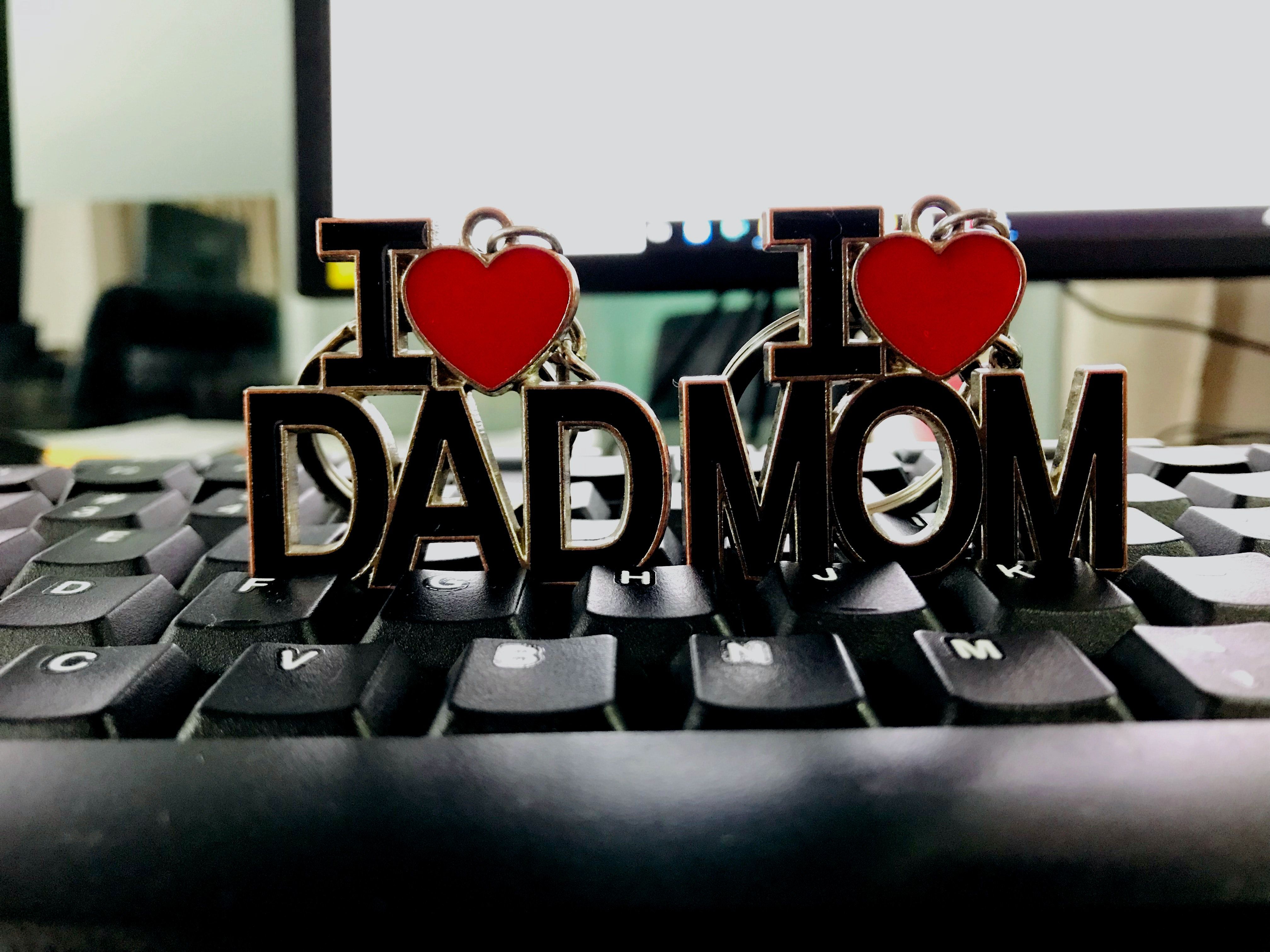 Free of I love DAD, I love dad and I love Mom, I love MOM