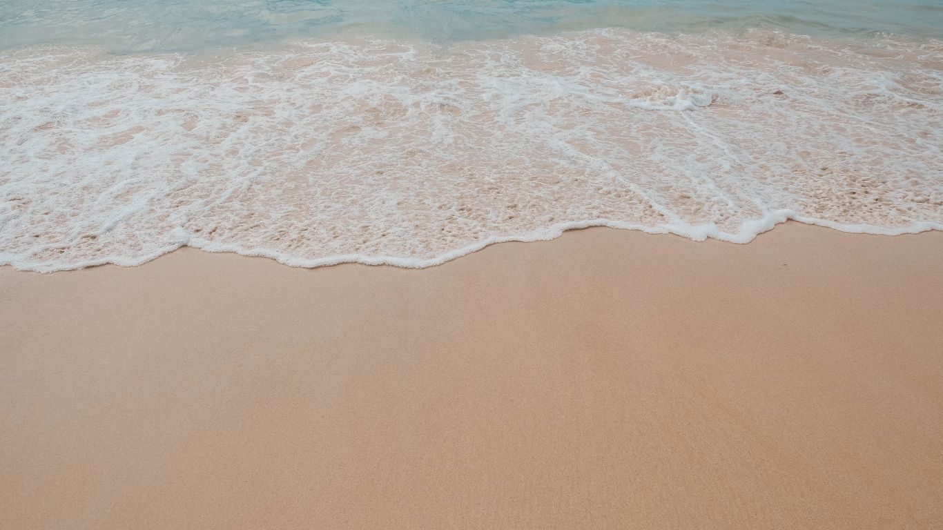 Download Minimal, soft, sea wave, beach wallpaper, 1366x Tablet, laptop