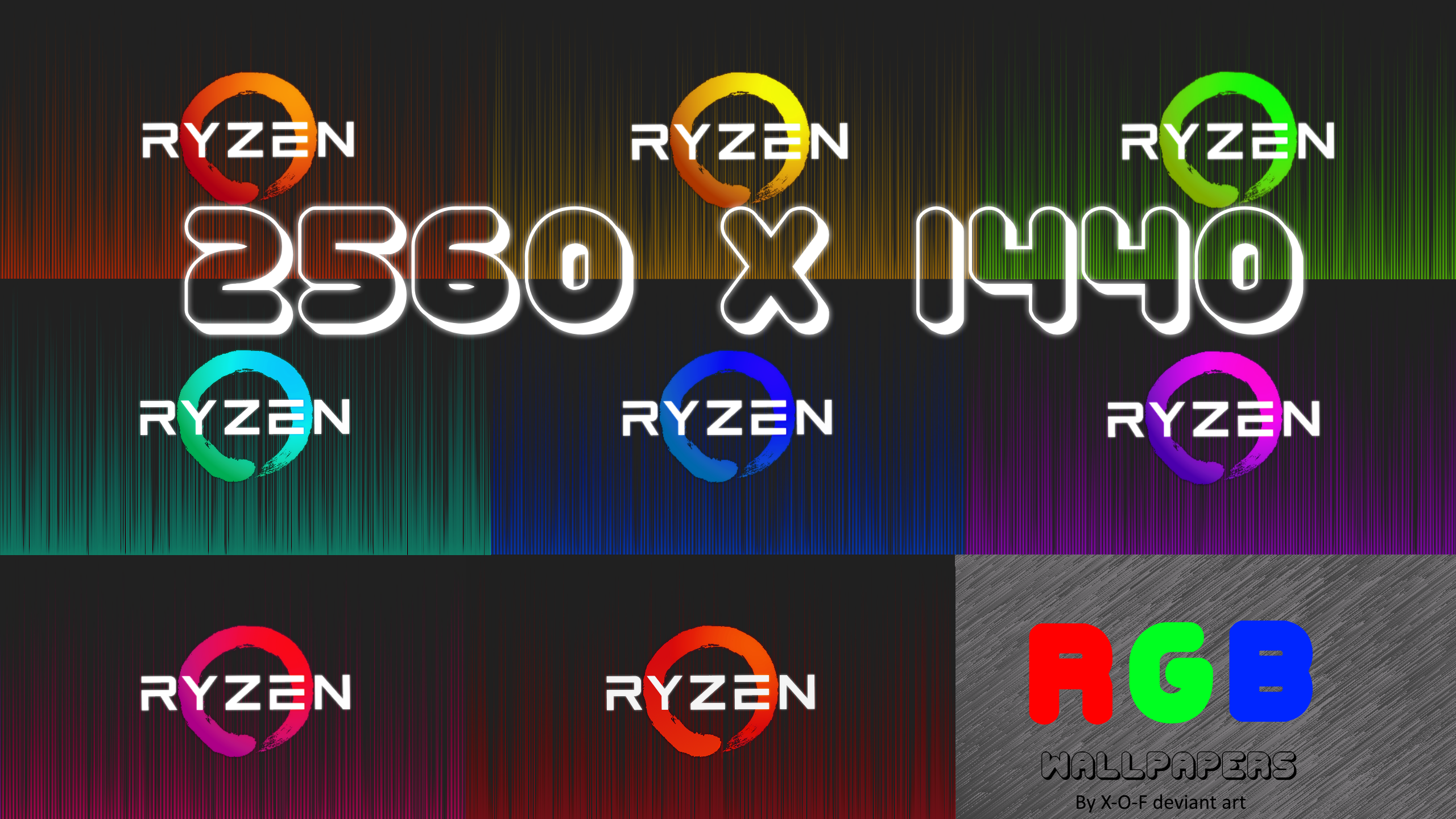 AMD Ryzen RGB Desktop Wallpaper Pack By X O F