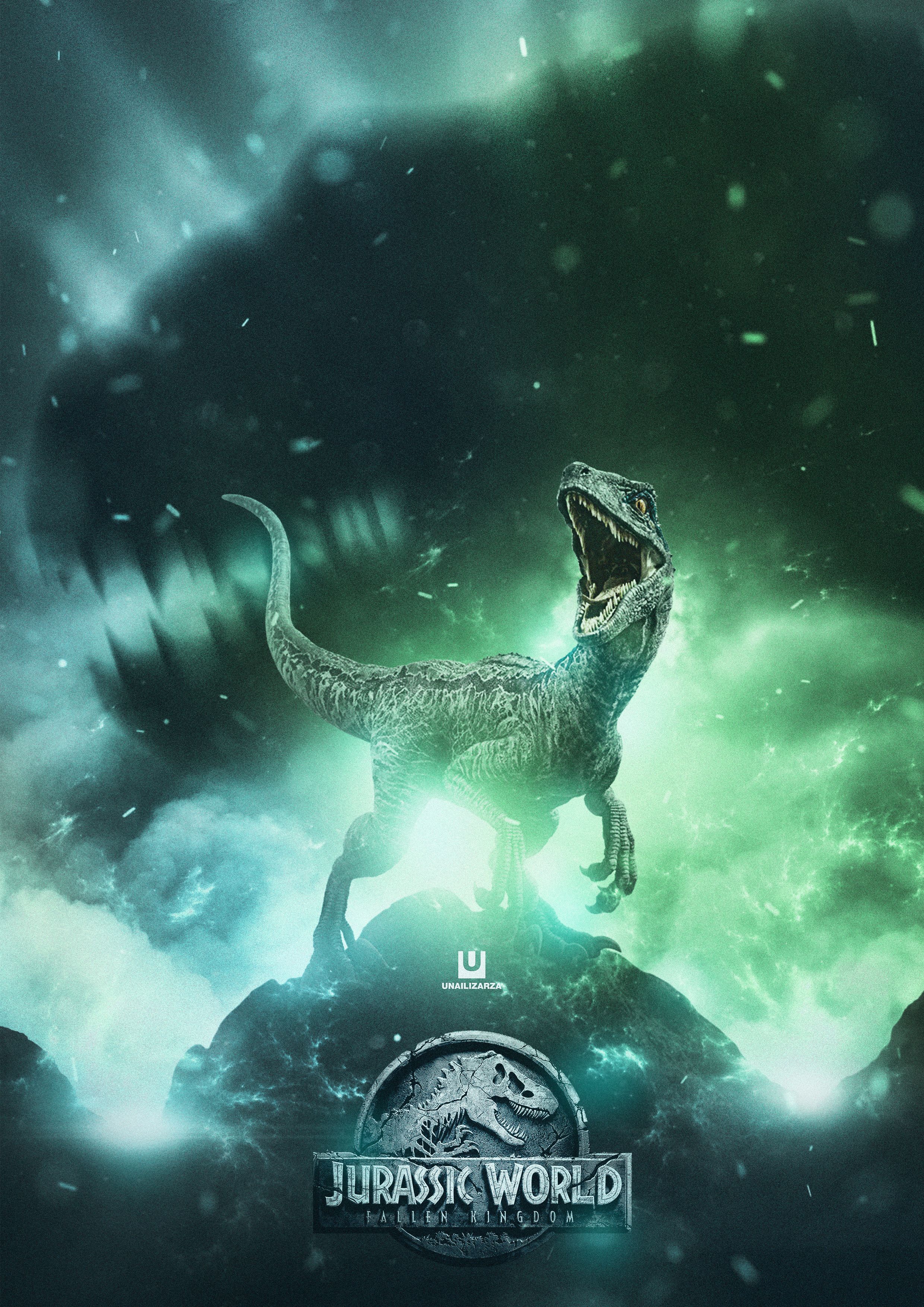 JURASSIC WORLD: BLUE Poster created by Unai Lizarza. Blue jurassic world, Jurassic world poster, Jurassic world wallpaper