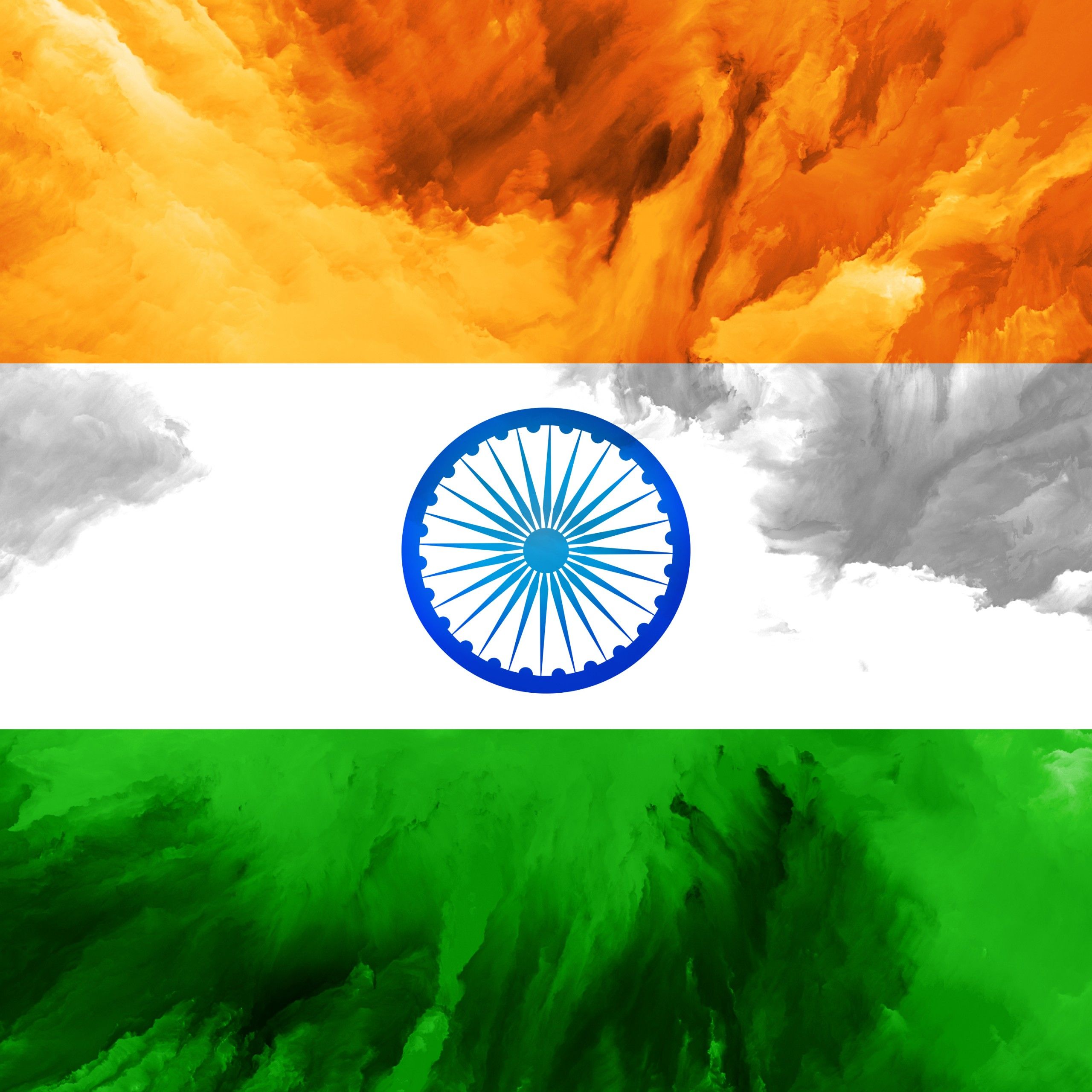 Indian tri colour flag gradient for background. Tri color gradient