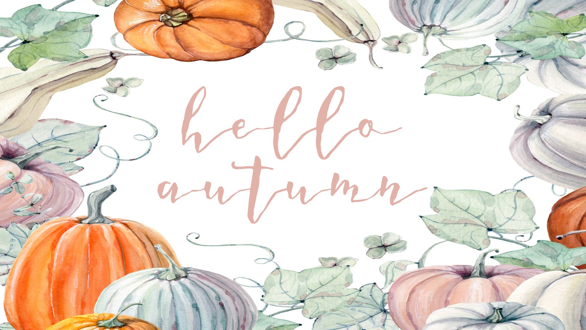 Hello Autumn Wallpaper Fall Watercolor, Download Wallpaper