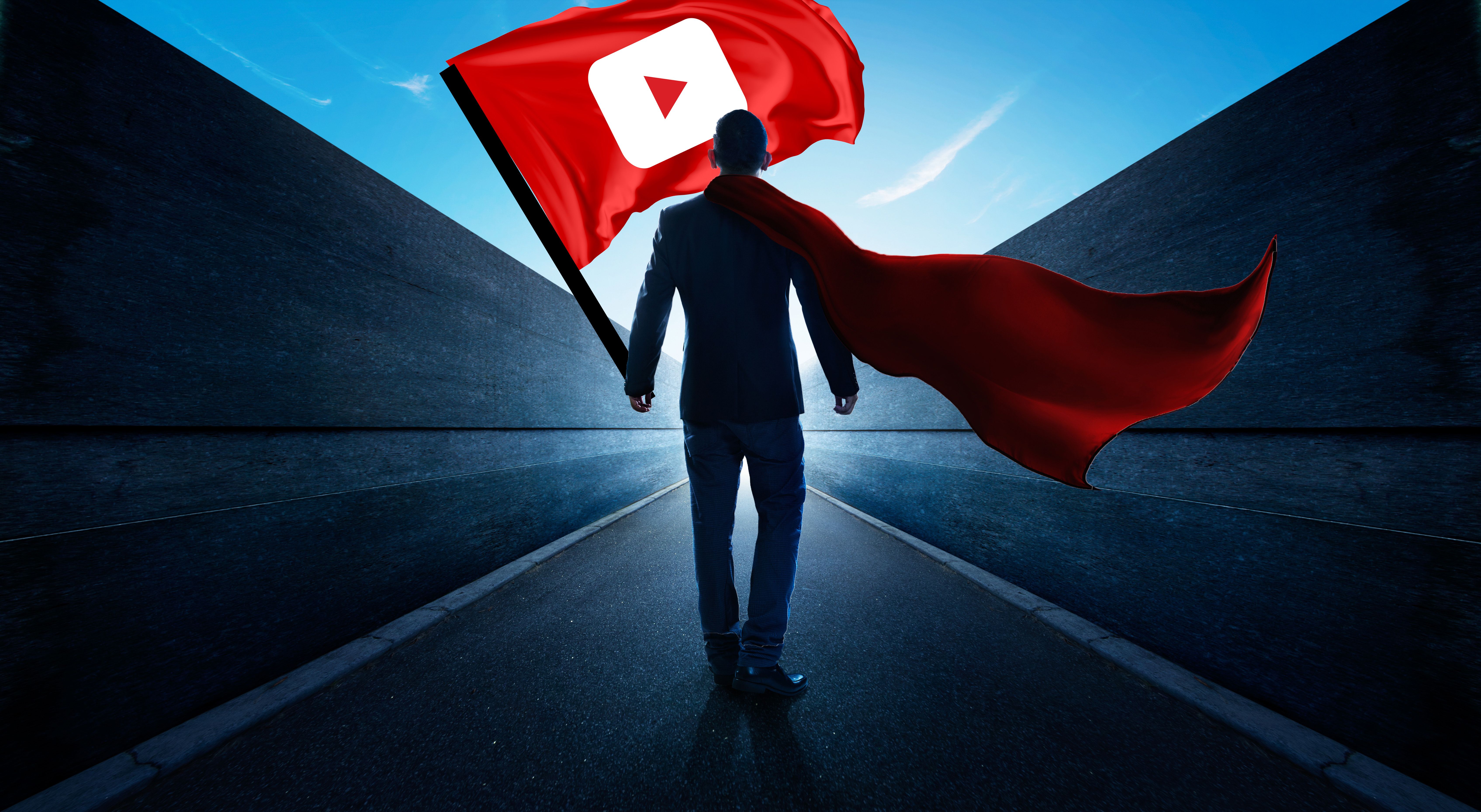 Man With Youtube Flag, HD Others, 4k Wallpaper, Image, Background, Photo and Picture