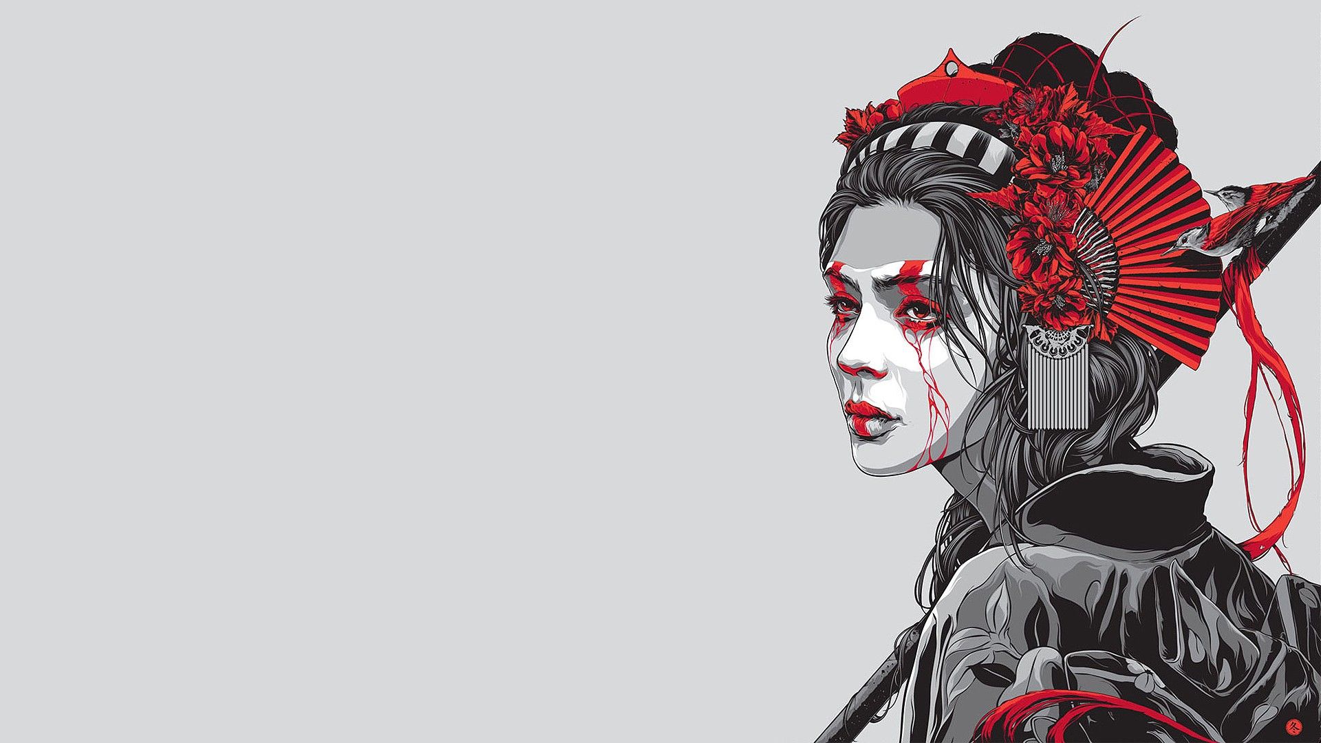 women, Asia, artwork, fan art, asian dress wallpaper