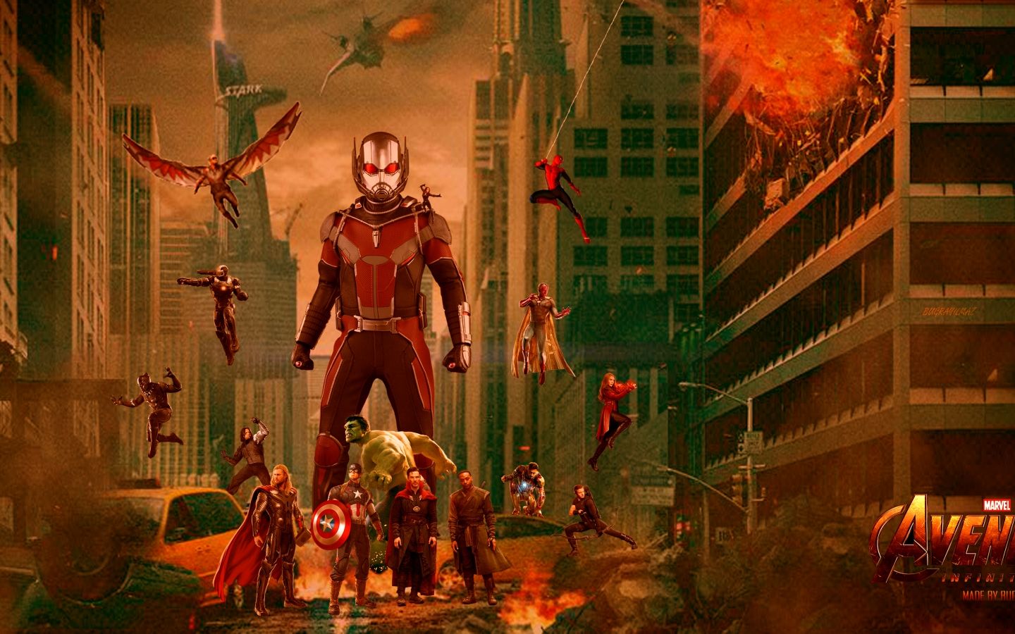 Download Avengers Infinity War Fan Art Widescreen 4:5 wallpaper 1440x900