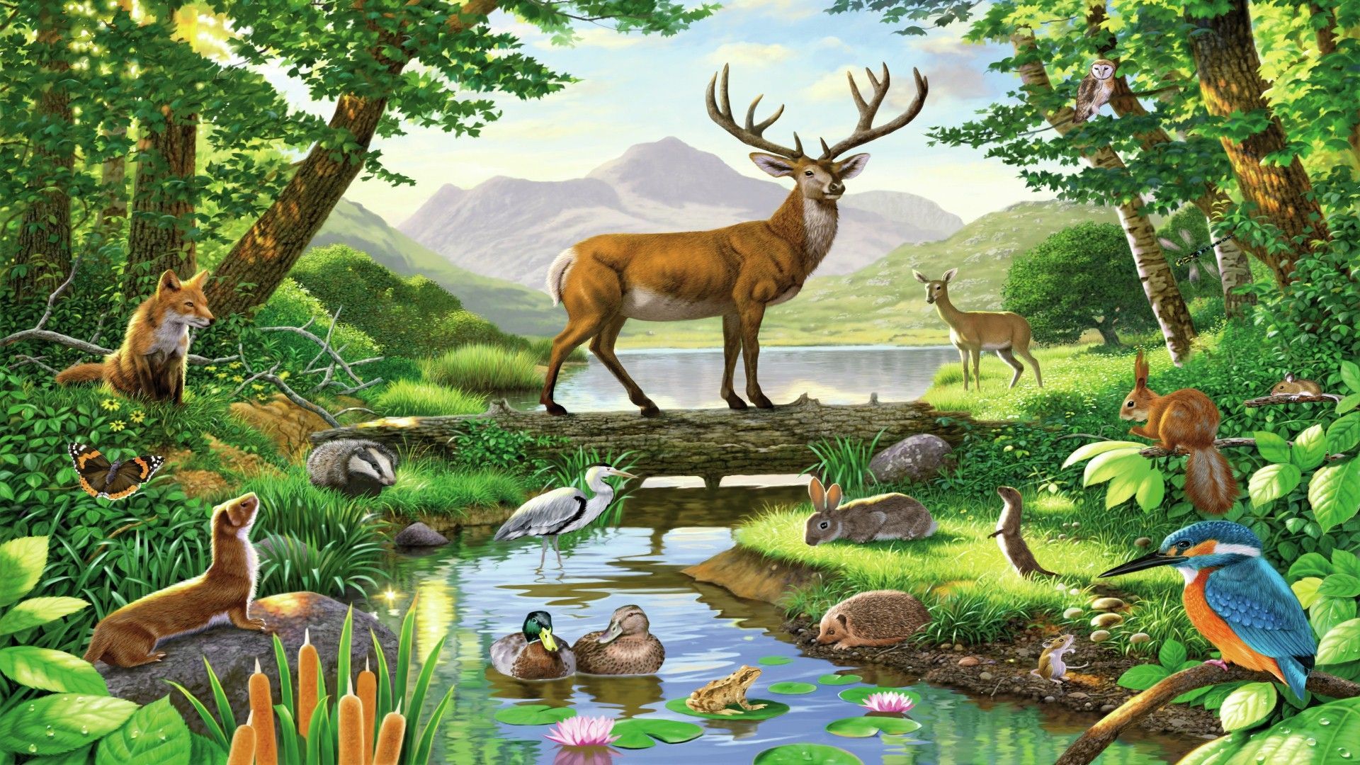 Painting HD. Deer painting, Wildlife paintings, Art