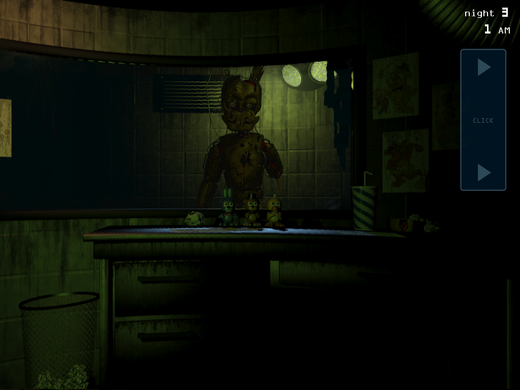 I put Scraptrap in fnaf 3 (the office, more specifically)