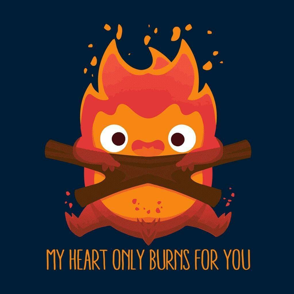 My Heart Only Burns for You. Calcifer from Howl's Moving Castle. Тоторо, Хаяо миядзаки, Ходячий замок хаула