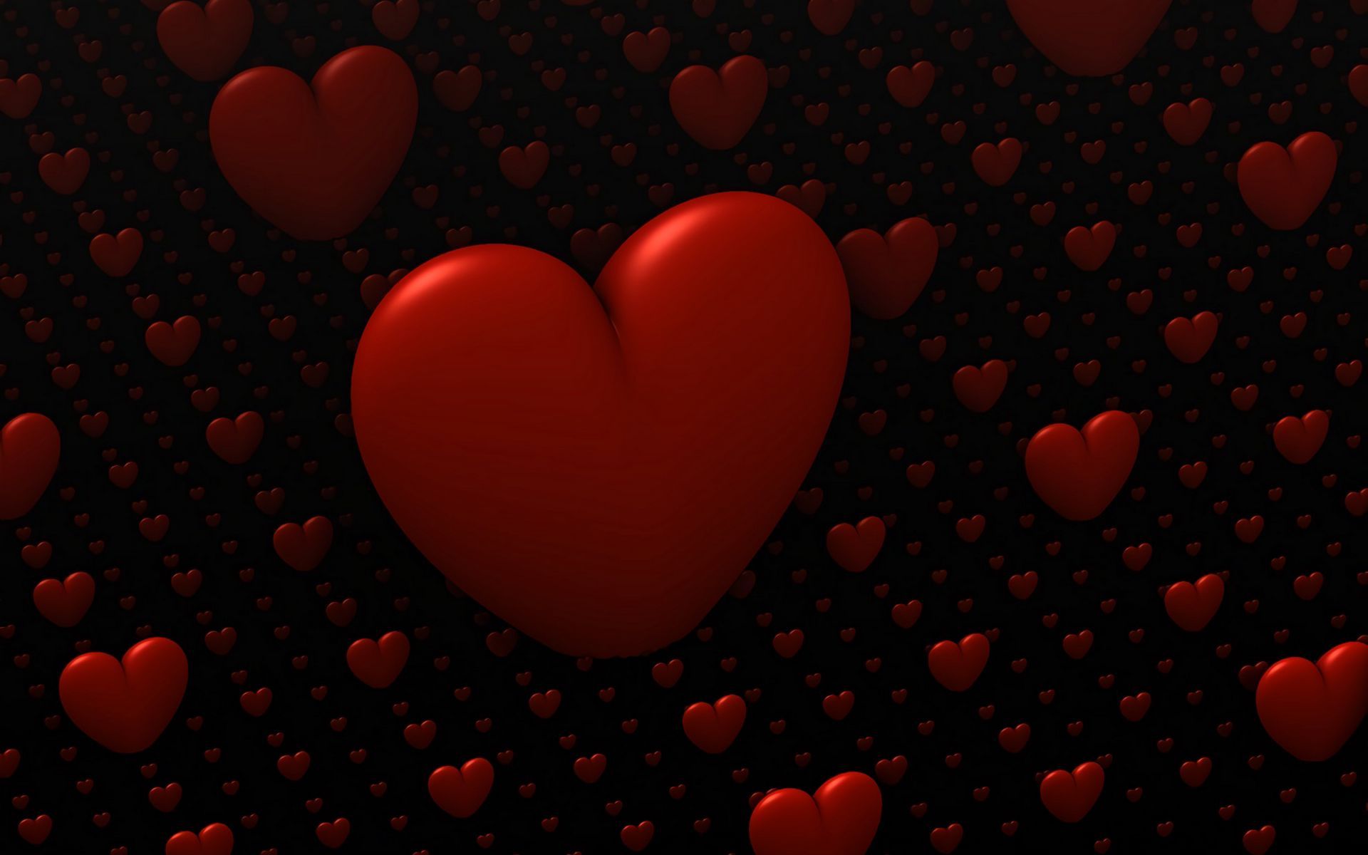 Download wallpaper 1920x1200 hearts, love, 3D, red widescreen 16:10 HD background