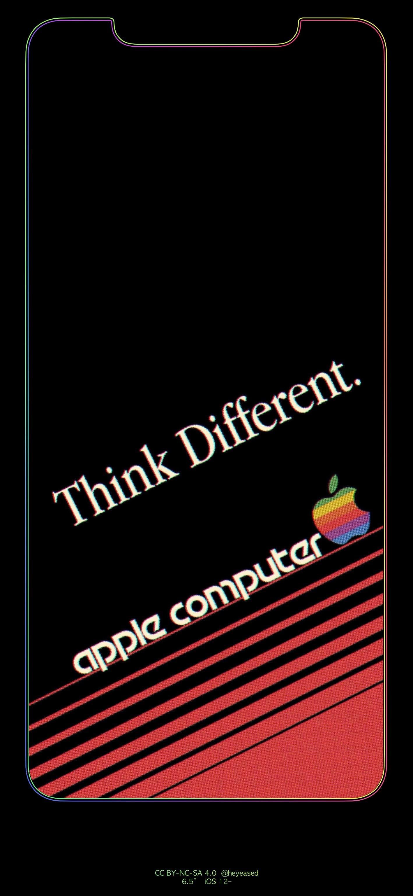 Retro Apple Computer border wallpaper for iPhone XS Max (1418x3072)