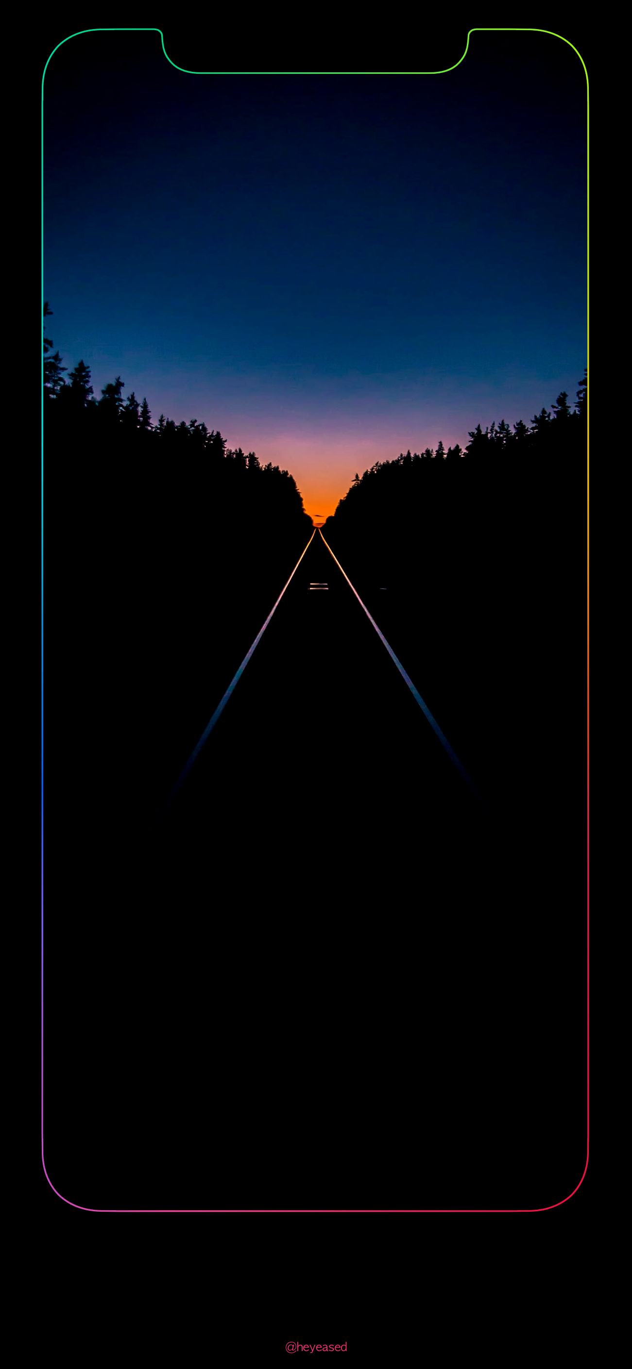 iPhone Xs Max Rainbow Border Wallpaper