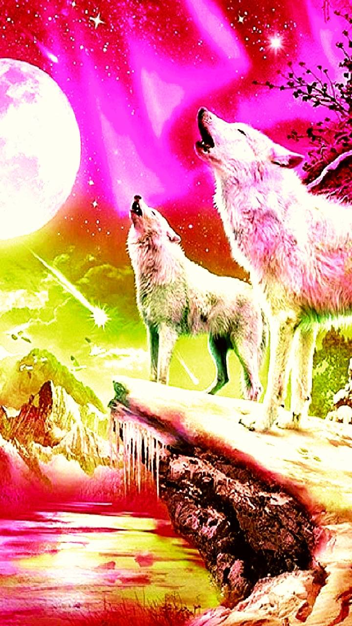 Neon Wolf wallpaper