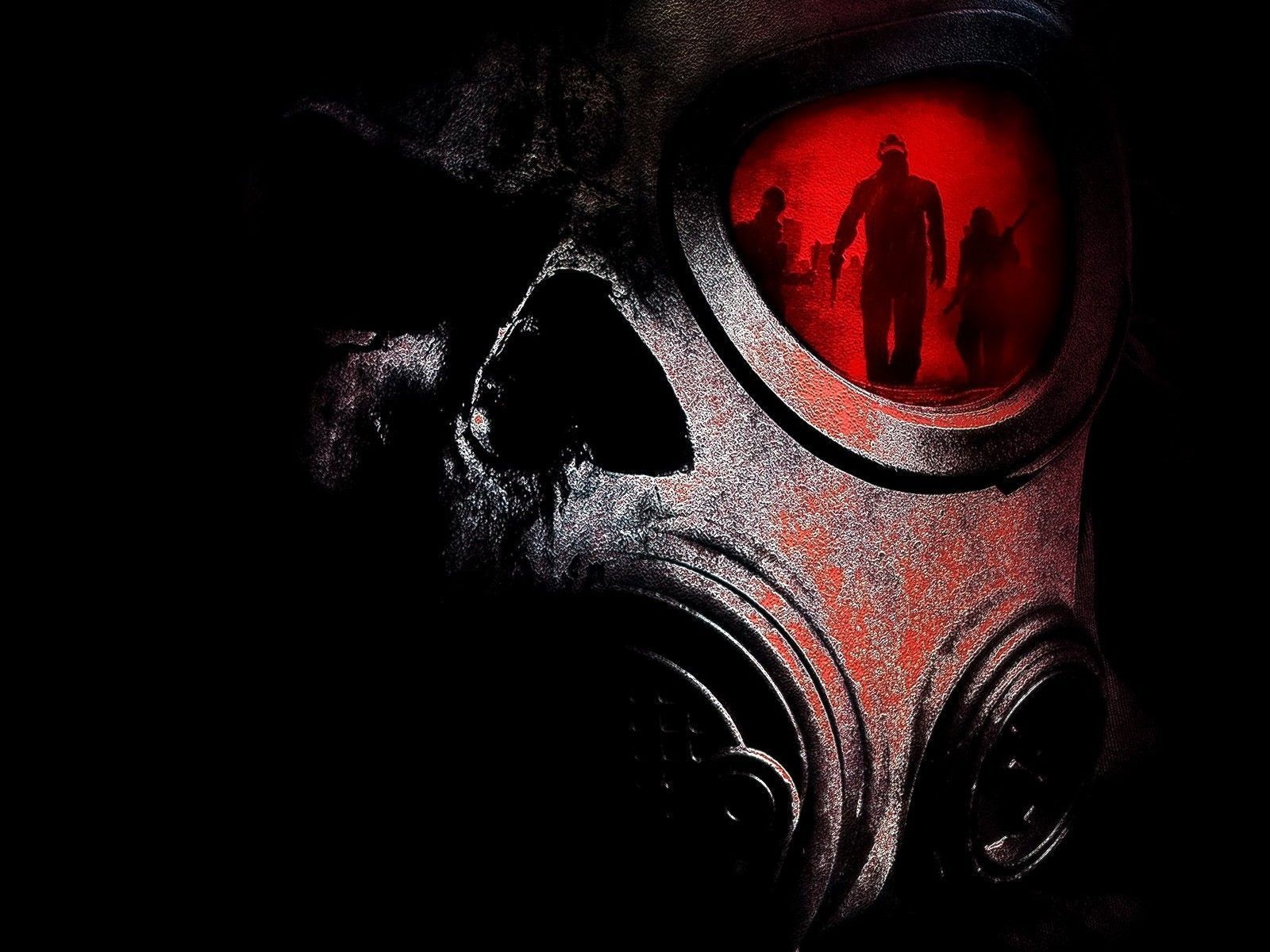cool skull with gas mask HD wallpaper