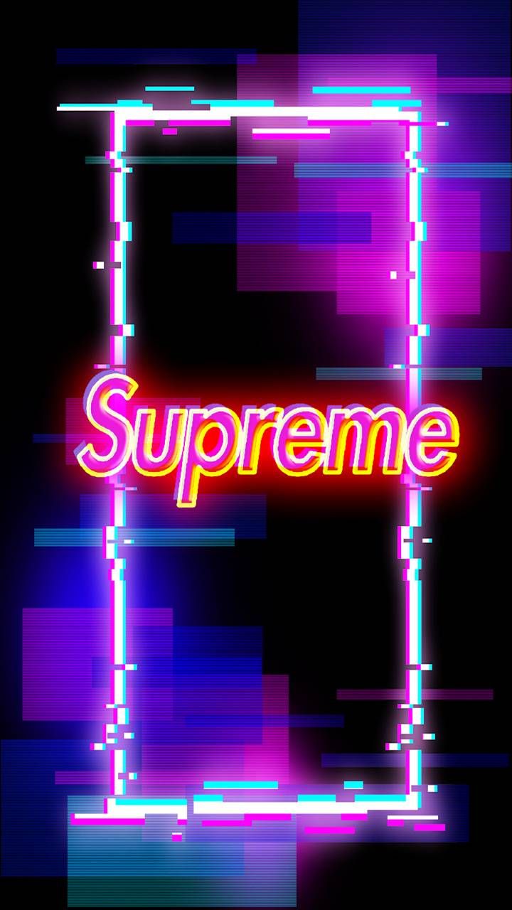 supreme neon wallpaper