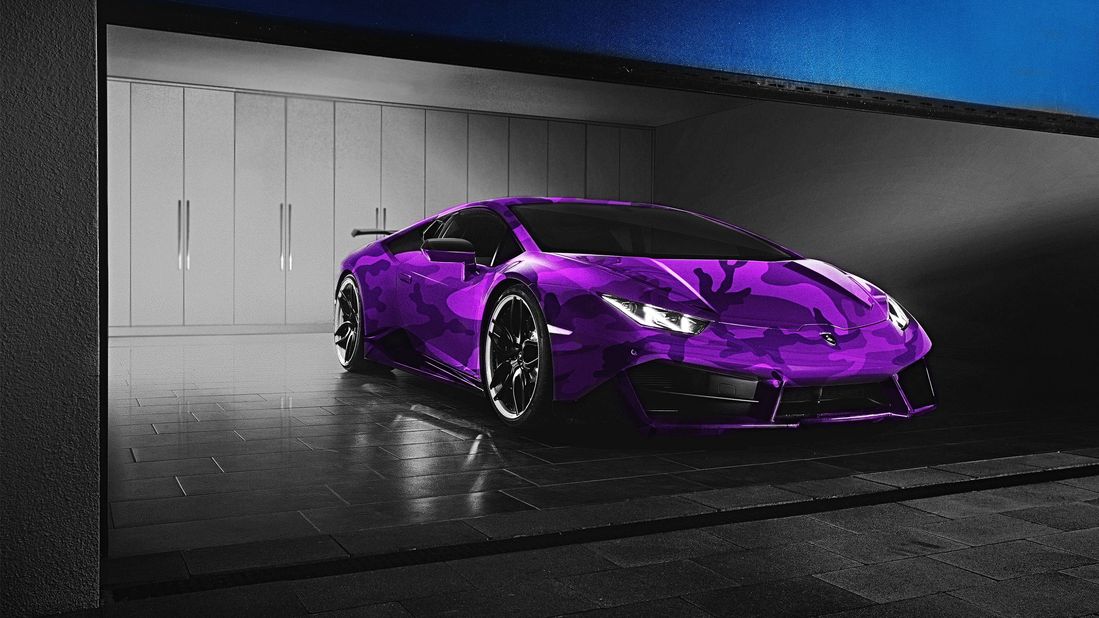Purple Lamborghini Aventador 4K Wallpaper