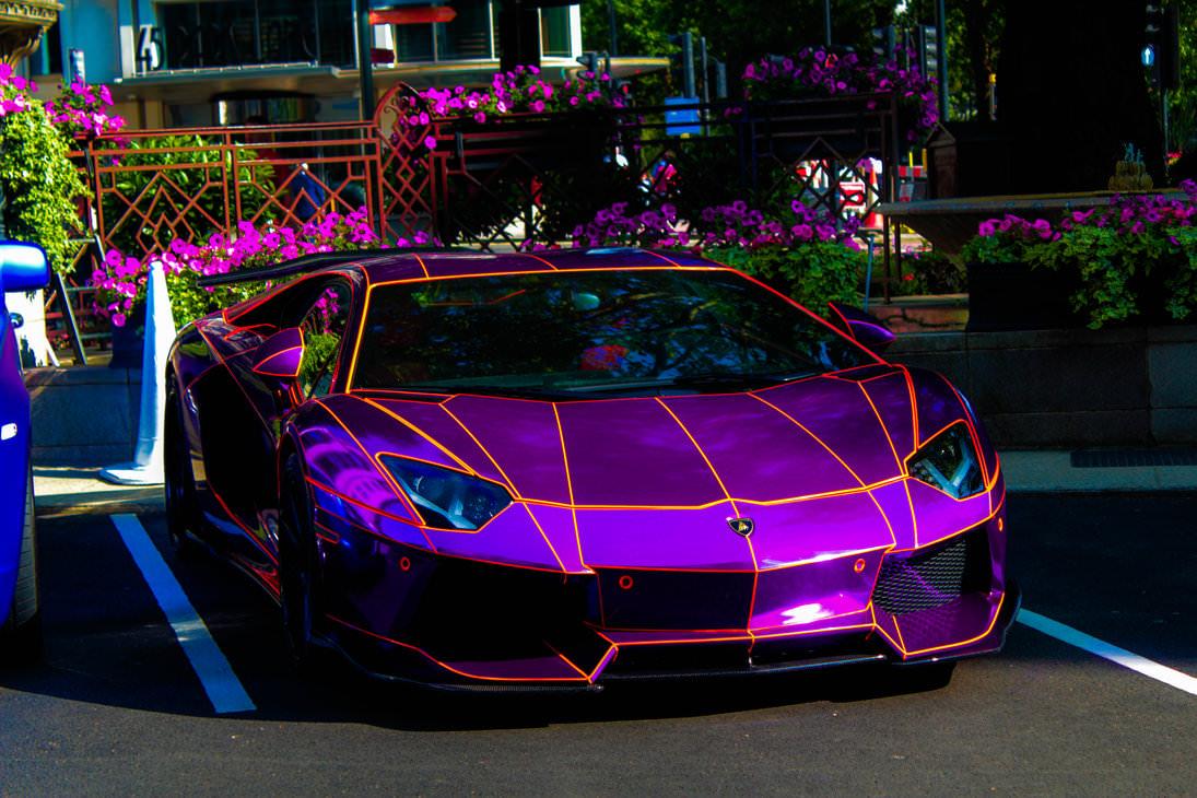 Purple Lamborghini Joker Car Wallpaper
