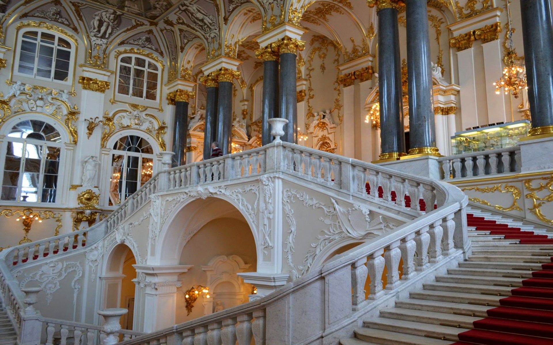 Hermitage Museum, St Petersburg Inside Hermitage Stairs 079512, Wallpaper13.com
