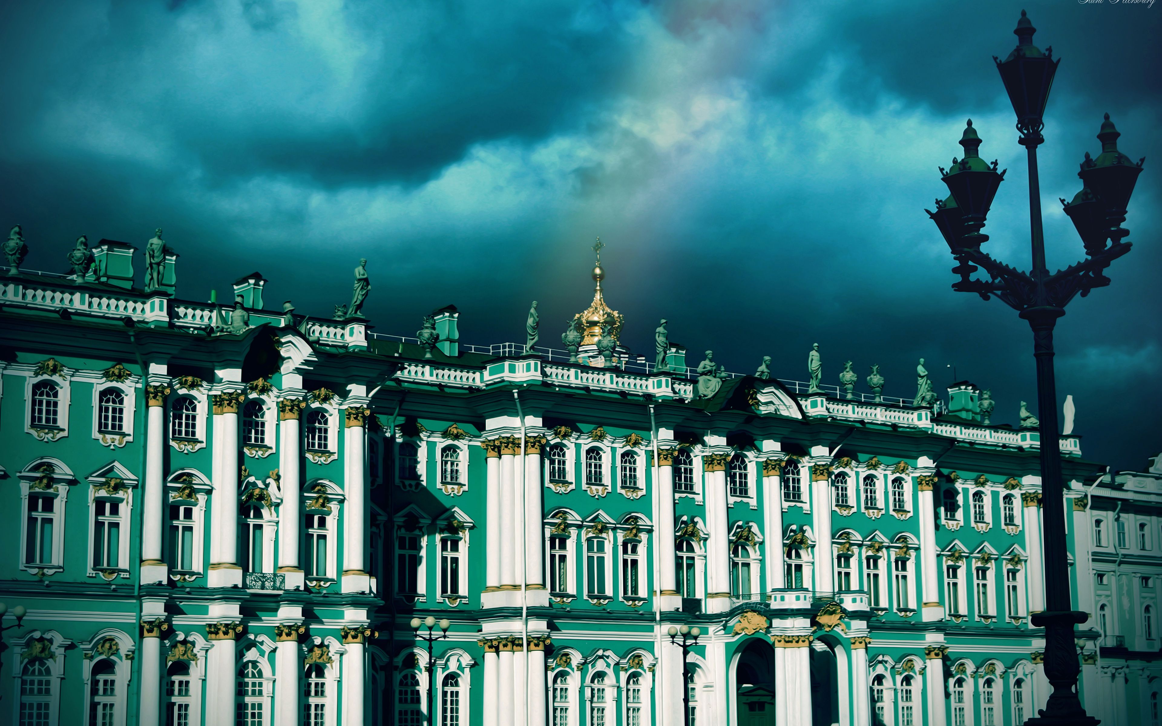 Photo St. Petersburg museums Town square Hermitage Museum 3840x2400