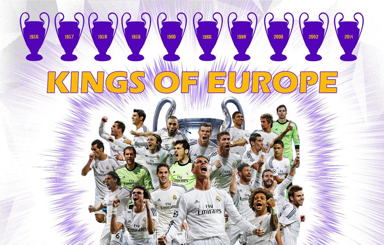 Wallpaper wallpaper, sport, team, football, Real Madrid CF, players, UEFA Champions League Winners image for desktop, section спорт
