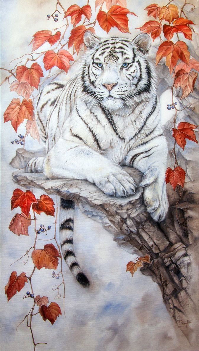 Autumn beauty by IrenaDem Tiger animal art. Tiger art, Big cats art, Tiger picture