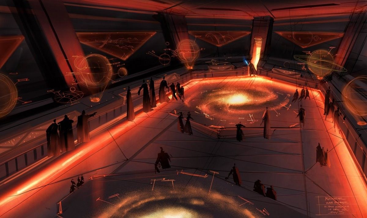 Star Wars, movies, futuristic, room, concept art, science fiction, Revenge of the Sith wallpaper