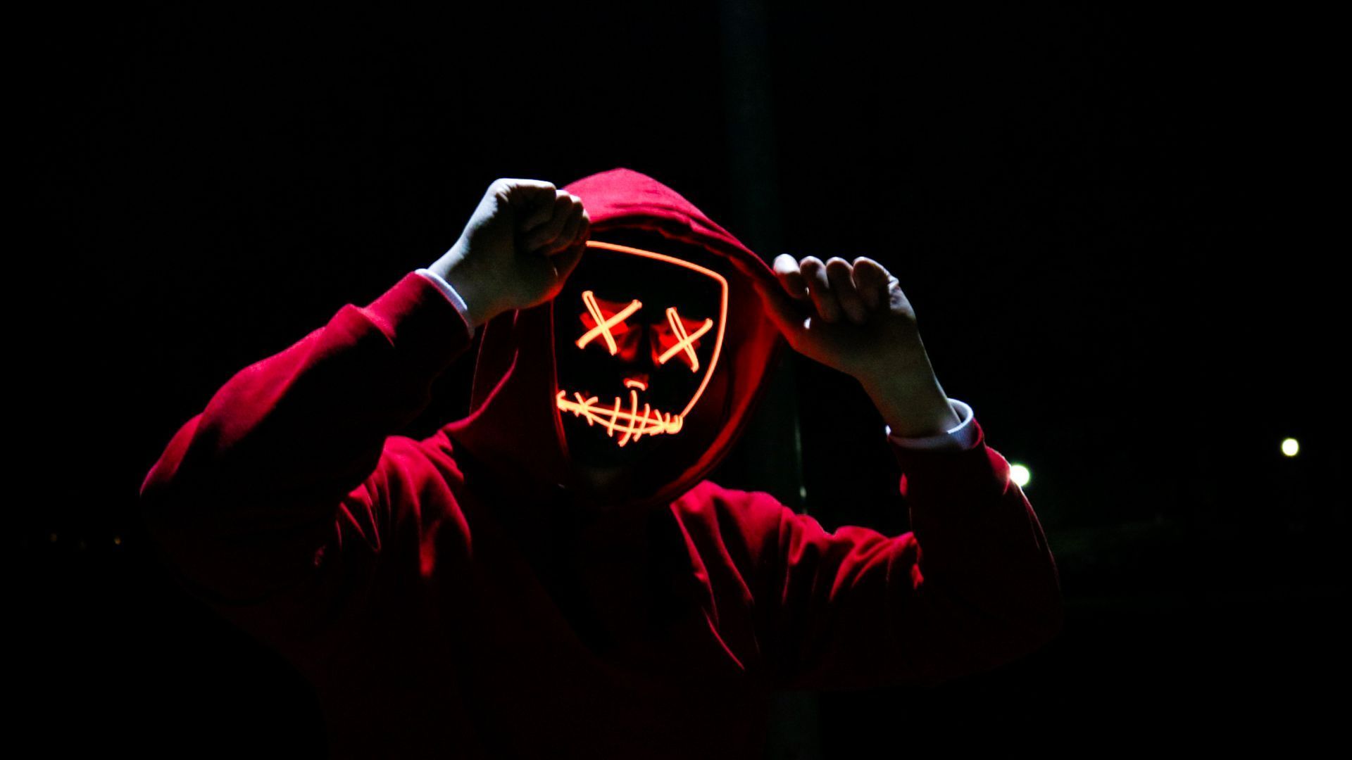 Man Wearing Red Hoodie Scary HD Wallpaper. Black wallpaper, Red hoodie, Free