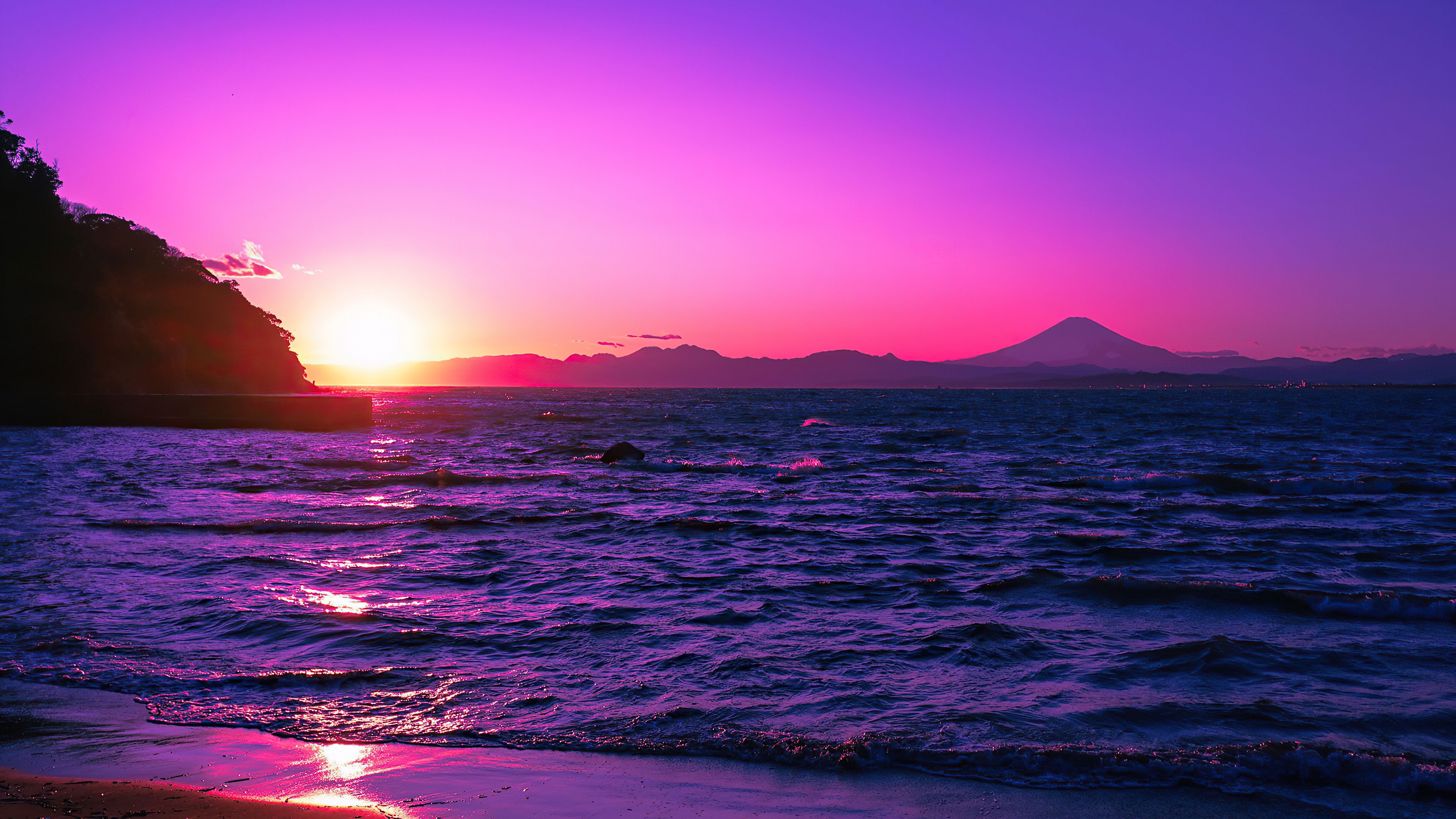 Beautiful Evening Purple Sunset 4k, HD Nature, 4k Wallpaper, Image, Background, Photo and Picture
