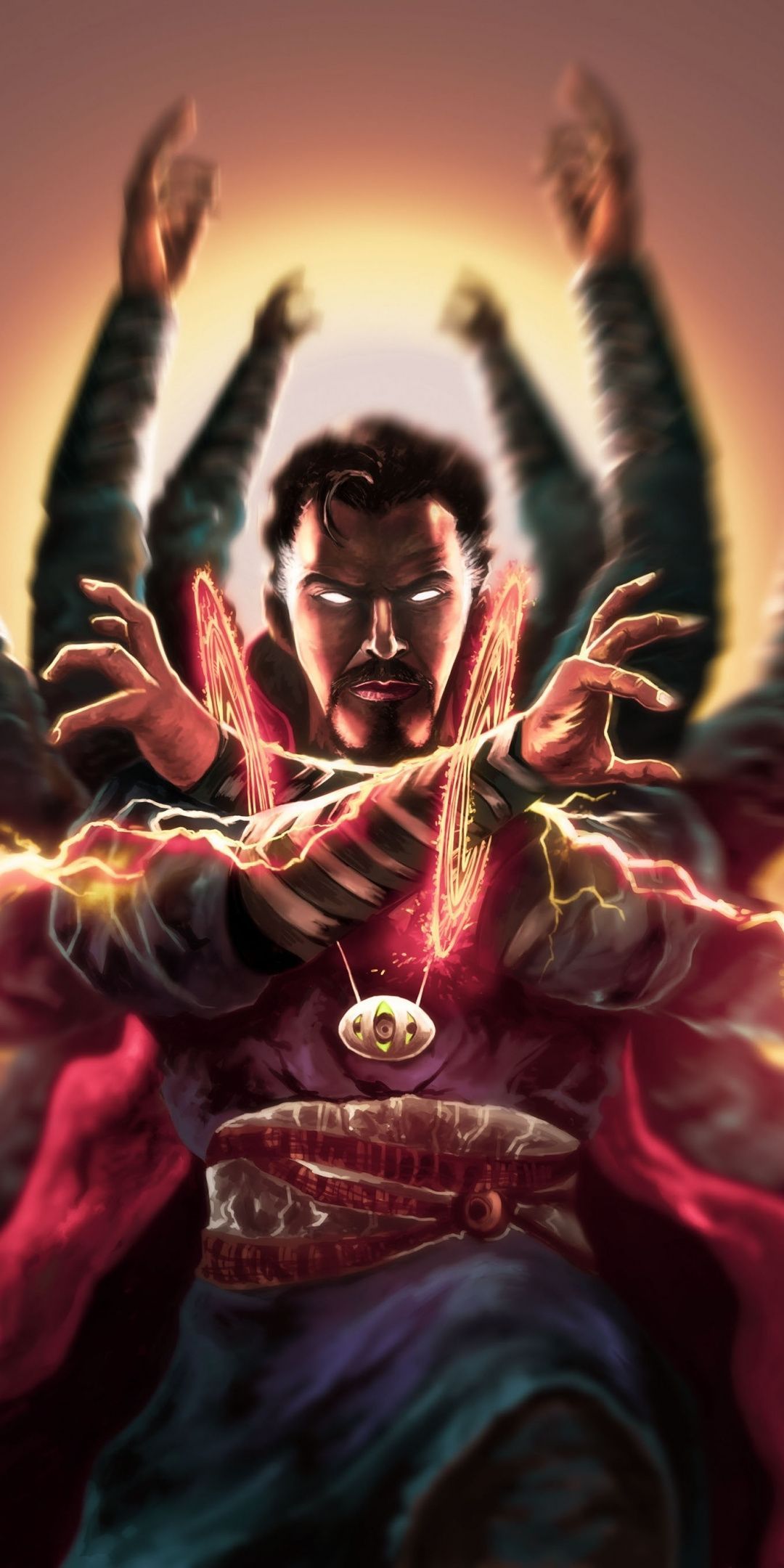 Doctor Strange, magic, multiple hands, artwork, 1080x2160 wallpaper. Doctor strange marvel, Marvel avengers, Marvel