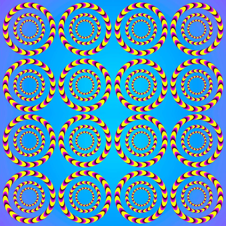 Spinning Wheels Optical Illusion