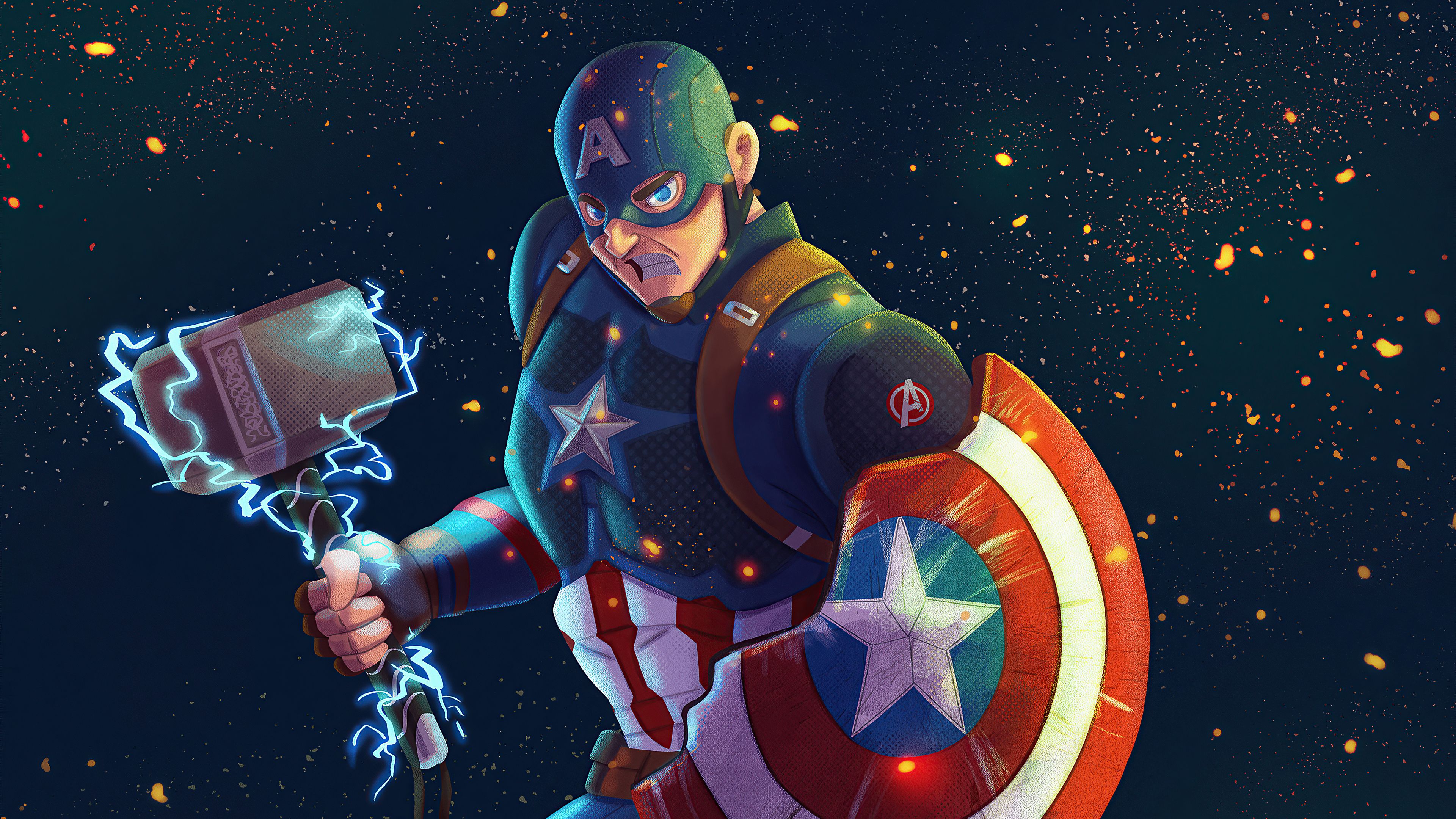 Captain America Marvel Comic Art Wallpaper, HD Superheroes 4K Wallpaper, Image, Photo and Background