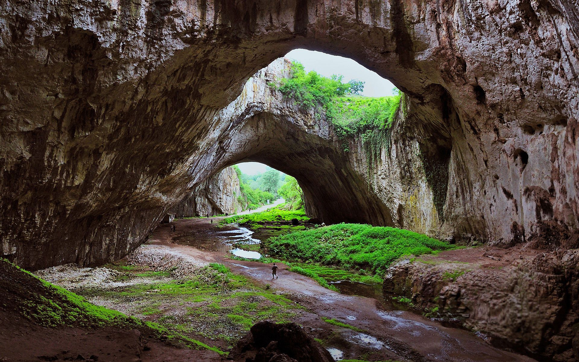 Devetashka cave in Bulgaria. Download HD background amazing landscape for mobile phones