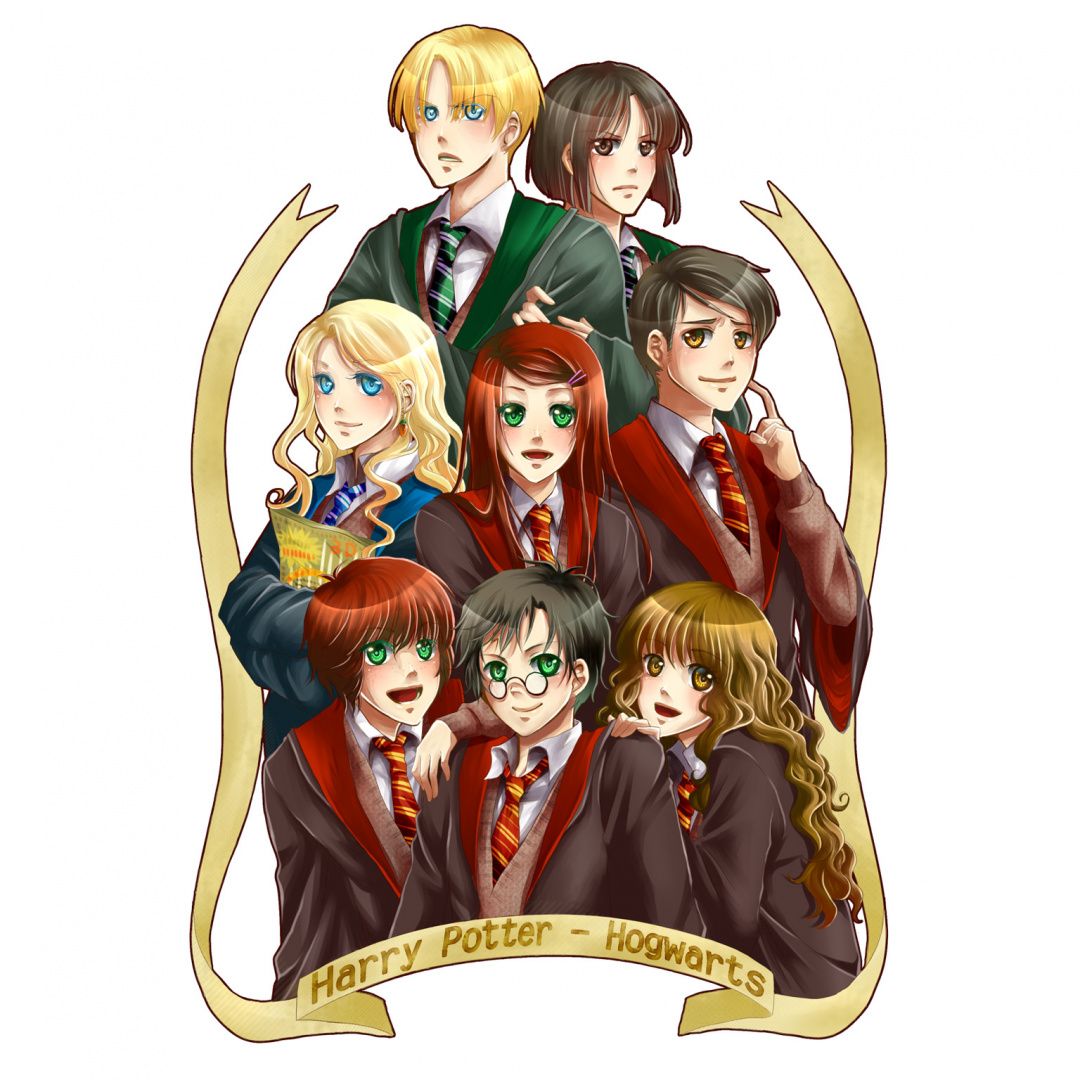 Fiction, Anime, Fictional Character, Draco Malfoy, Ron Hermione Ginny Neville Luna Draco HD Wallpaper