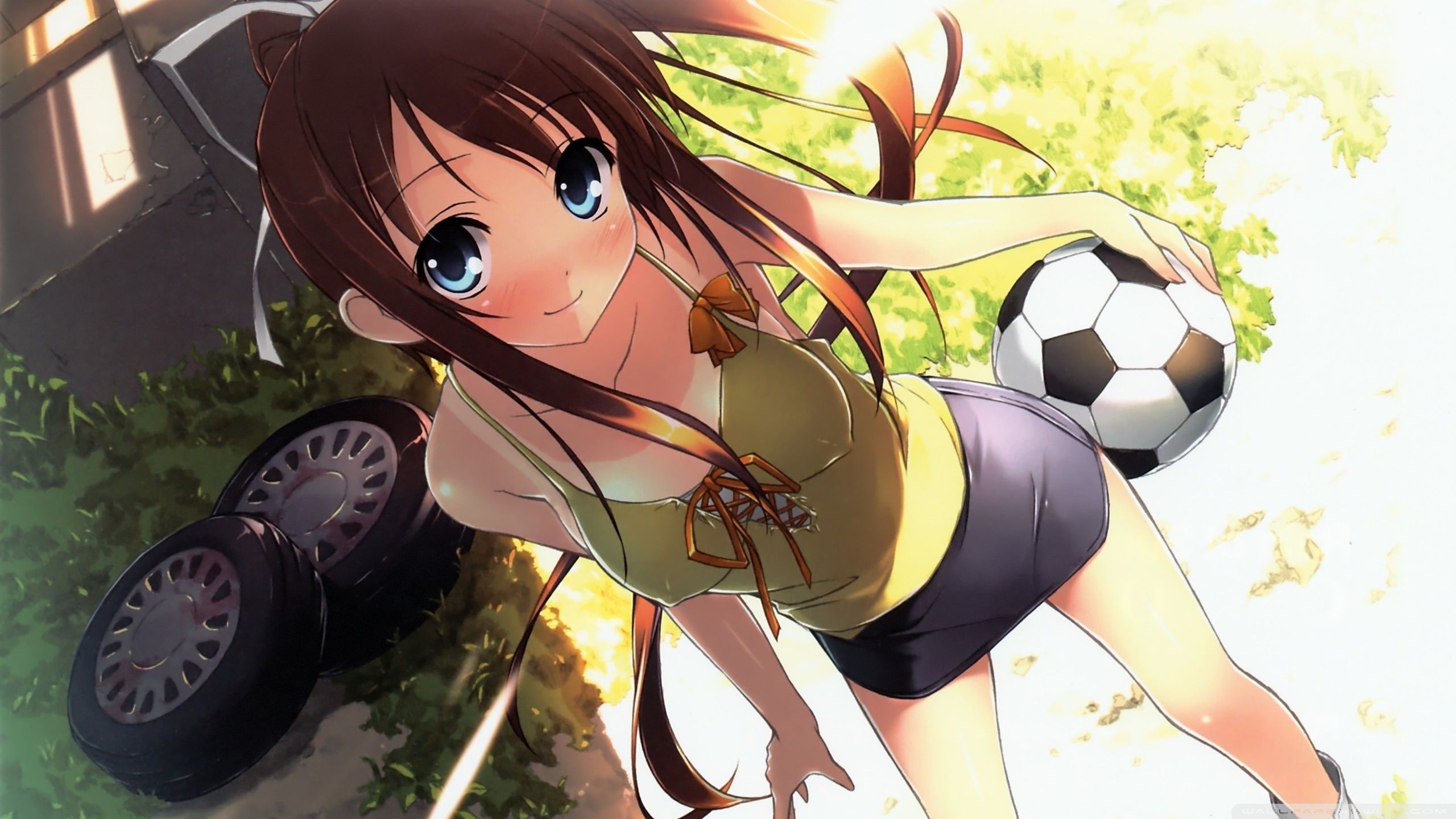 Anime Football Girl Ultra HD Desktop Background Wallpaper for 4K UHD TV, Tablet