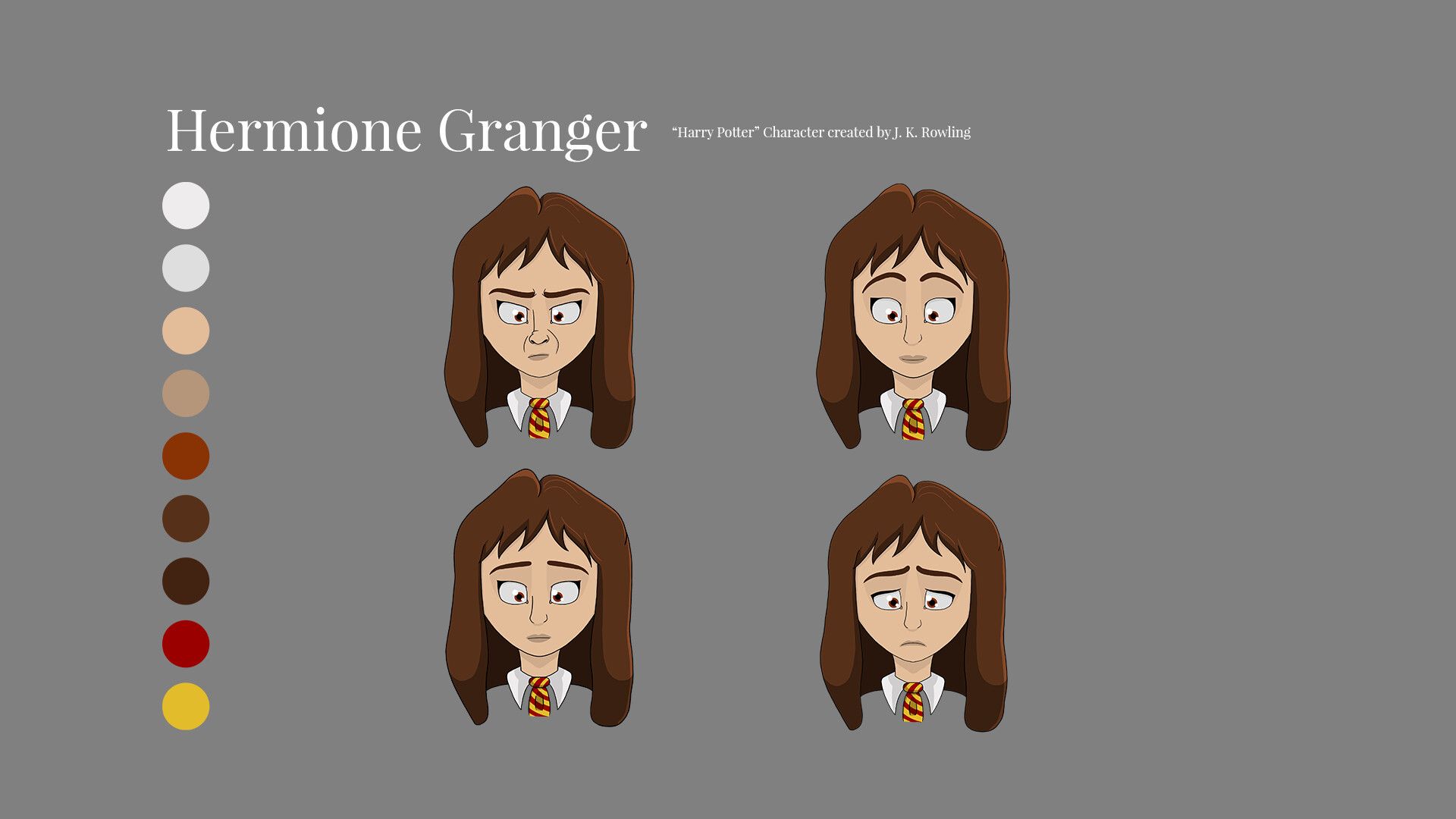 Cartoon Hermione Granger Character Design, Julia Poppa