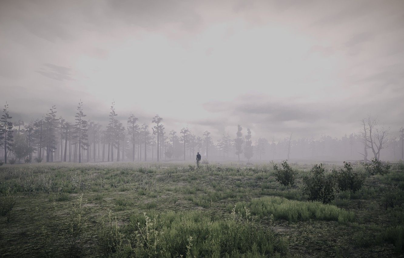 Wallpaper forest, landscape, the game, people, tractor, 35MM image for desktop, section игры