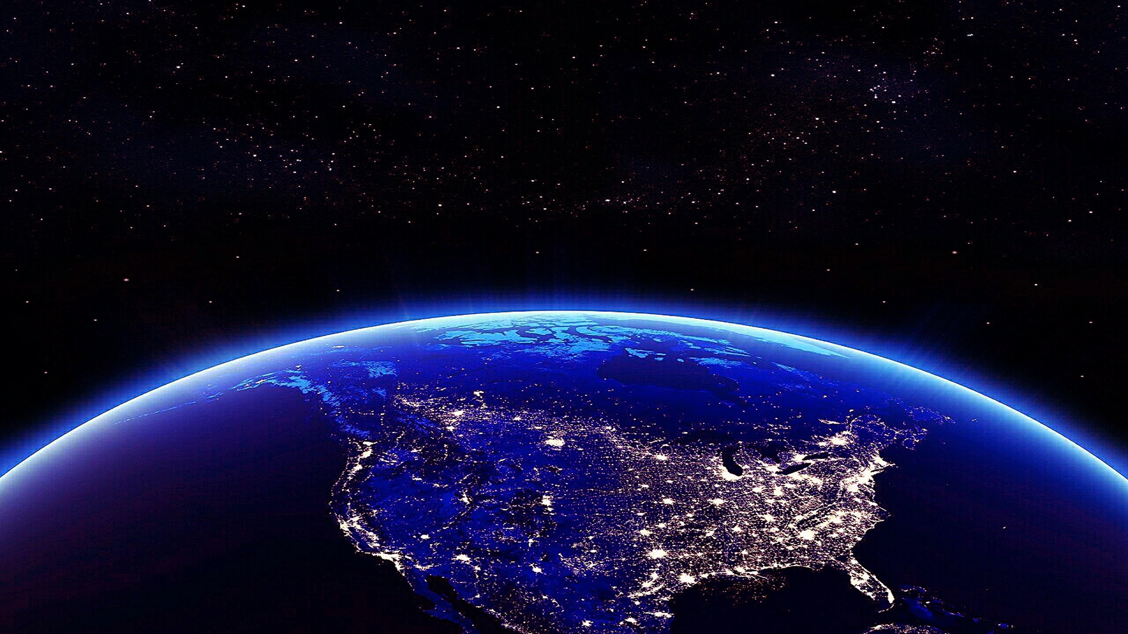 earth in night from space