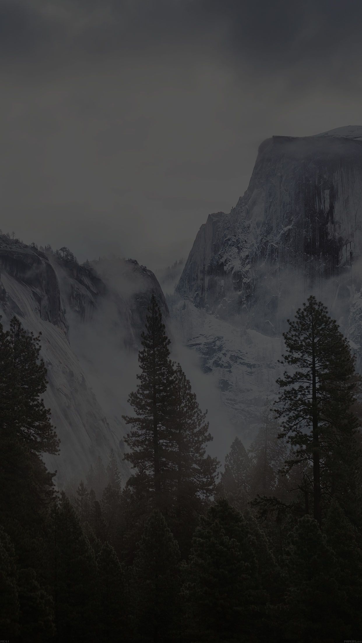 Yosemite Snow Black Mountain Nature Android wallpaper HD wallpaper