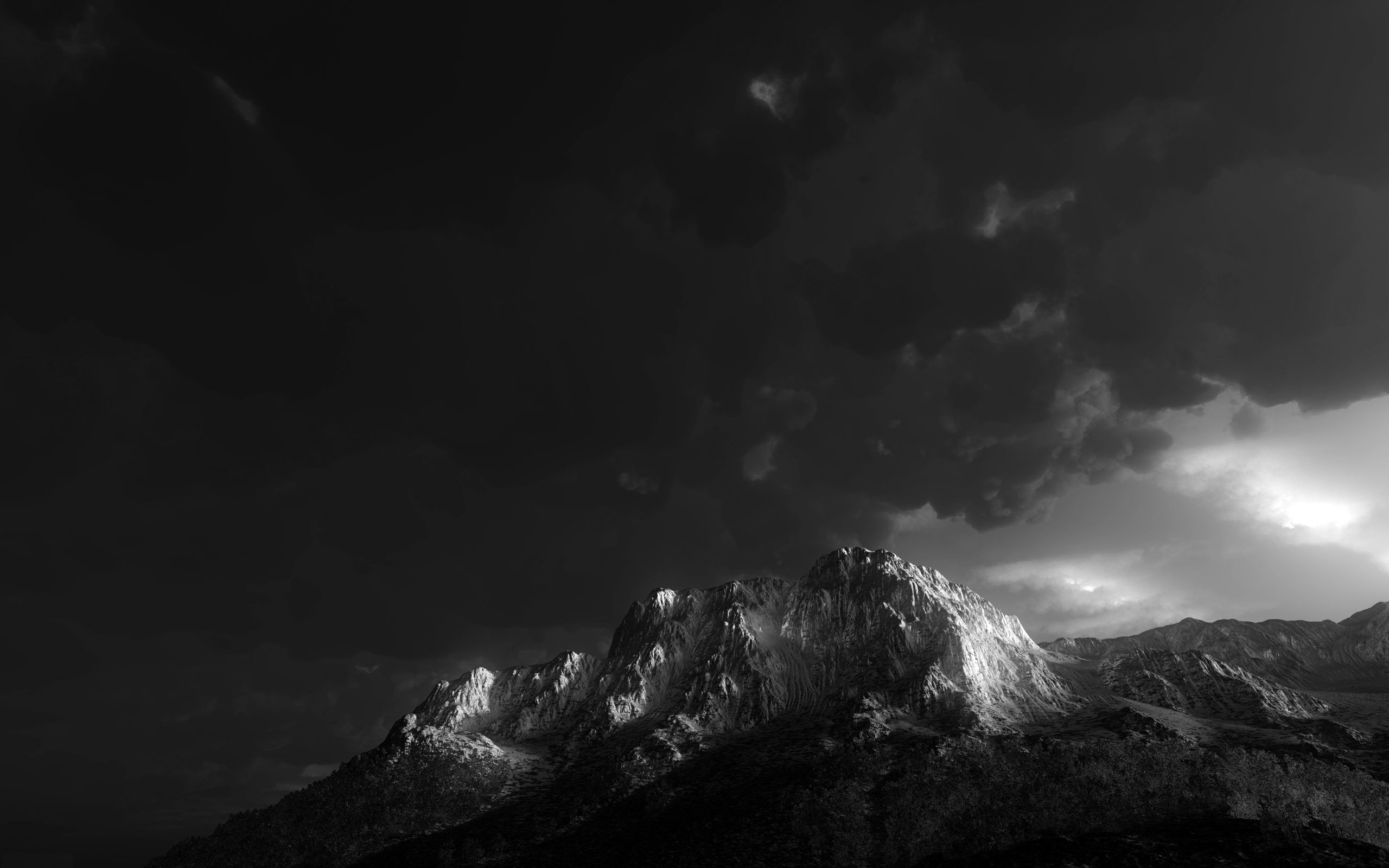 Dark Black Background Mountain HD Wallpaper