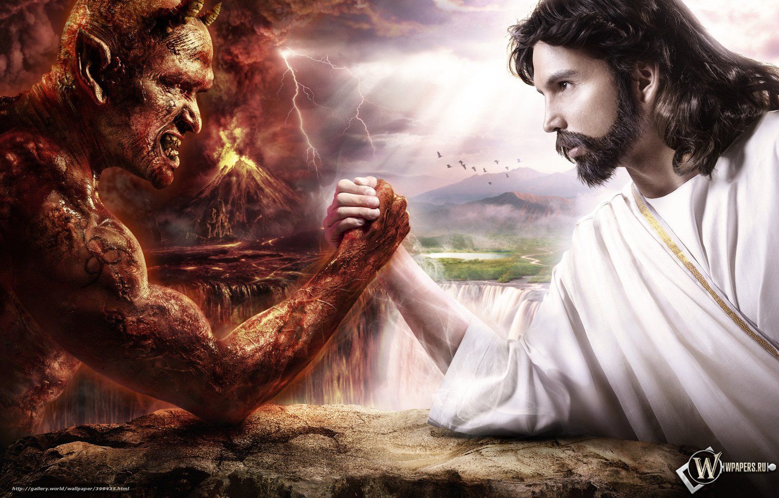 Download wallpaper devil, god, demon, angel free desktop wallpaper in the resolution 1600x1024