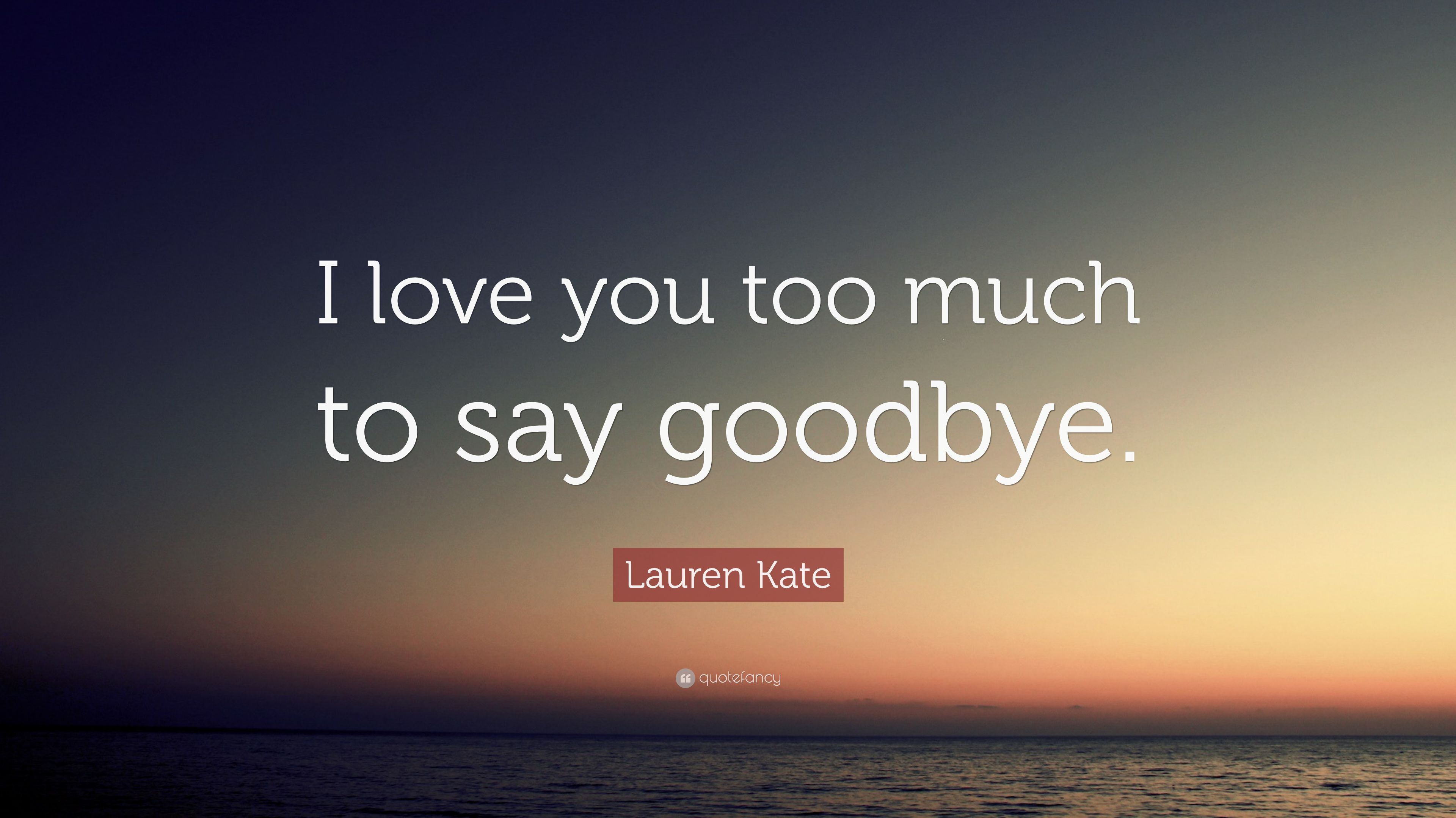 Lauren Kate Quote: “I love you too much to say goodbye.” (9 wallpaper)