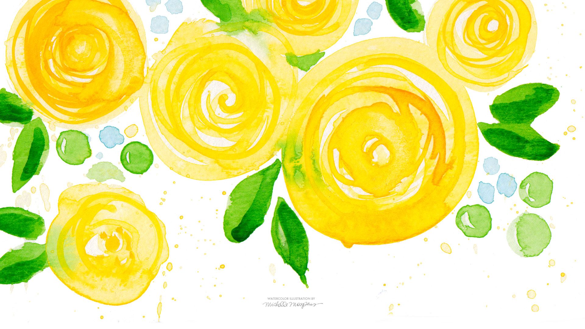 Yellow Watercolor Flowers Wallpaper Download Watercolor Life