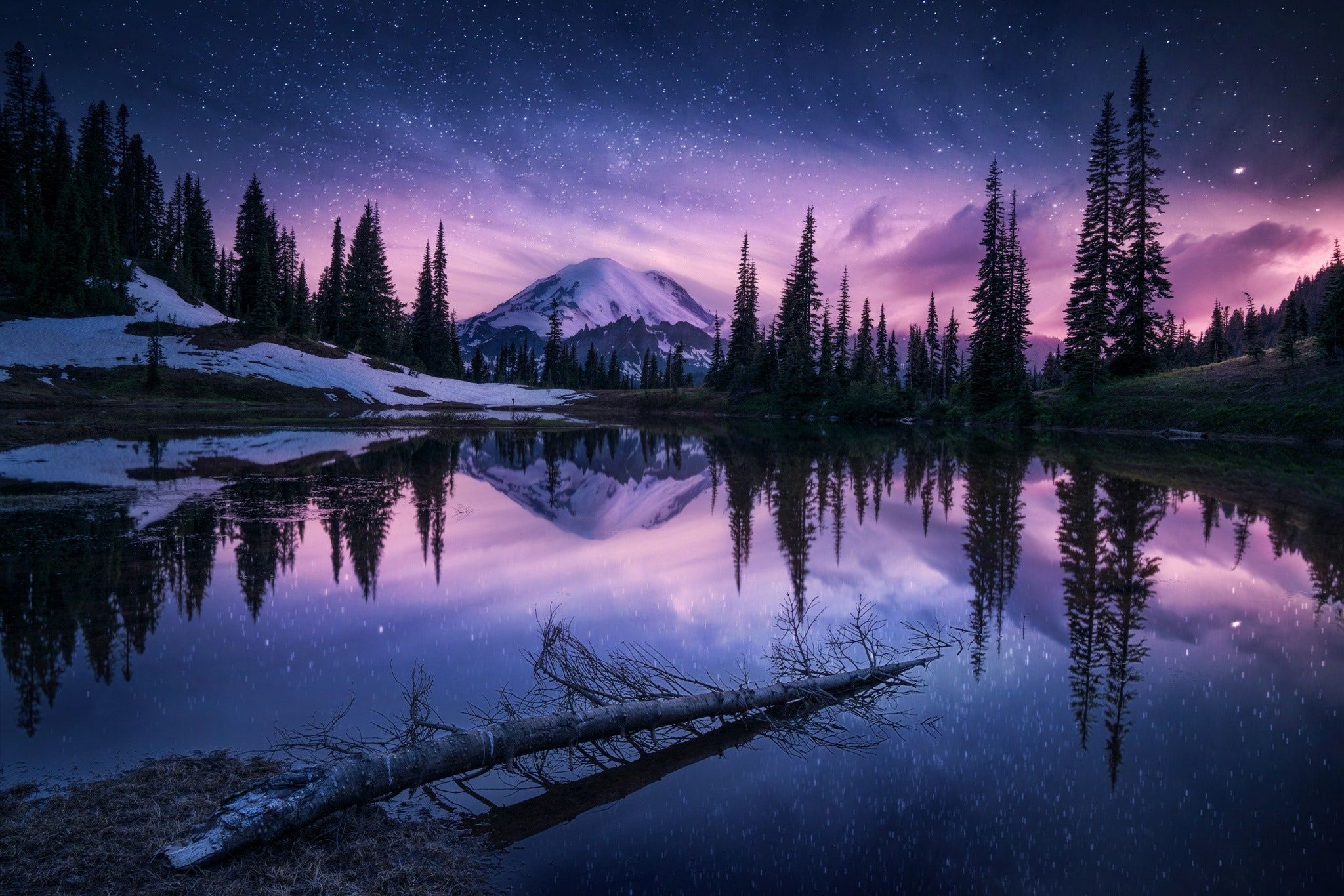 Lake Nature Night Reflection, HD Nature, 4k Wallpaper, Image, Background, Photo and Picture