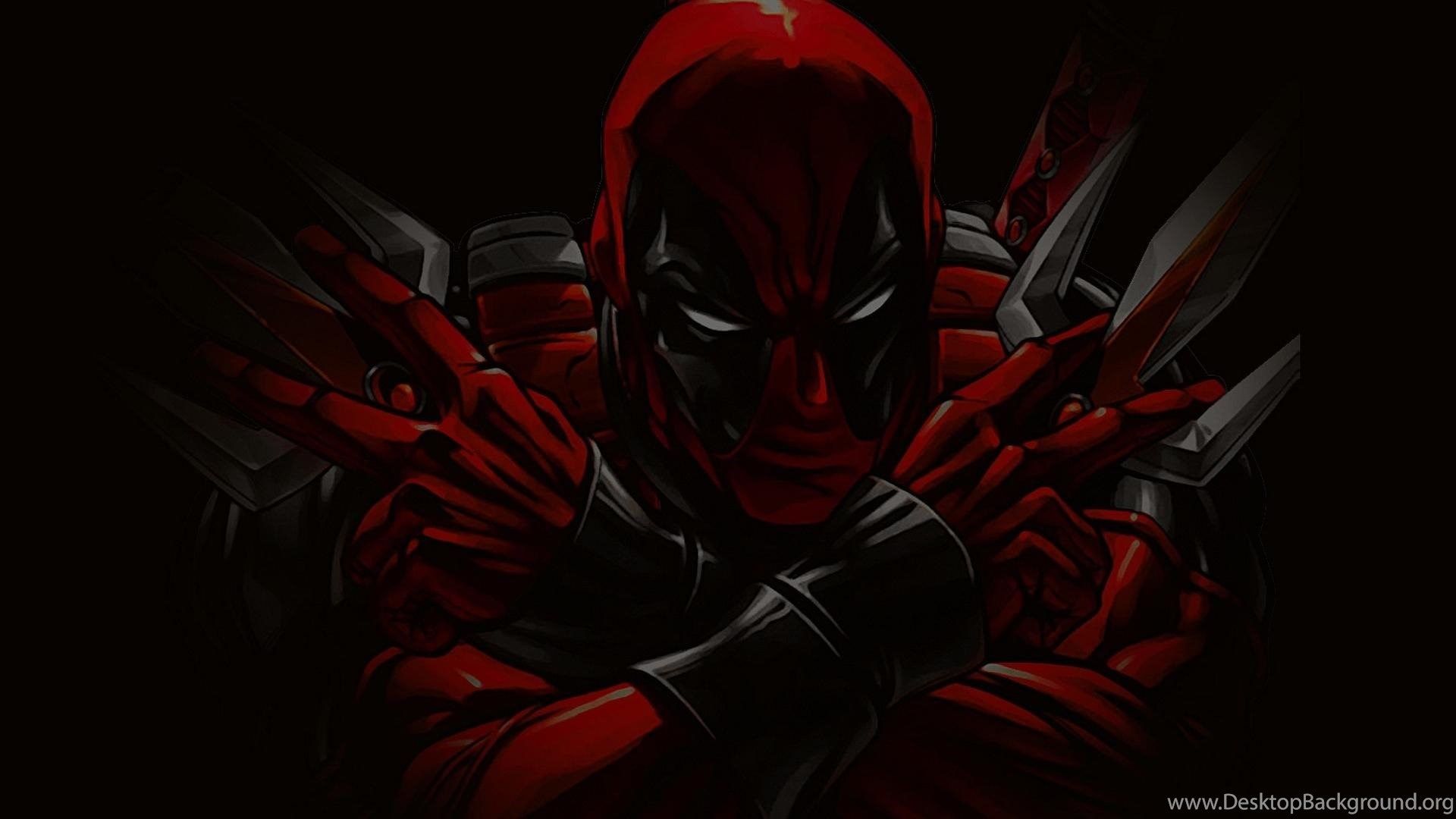 Deadpool Wade Wilson Marvel Comics Red Superheroes Wallpaper Desktop Background