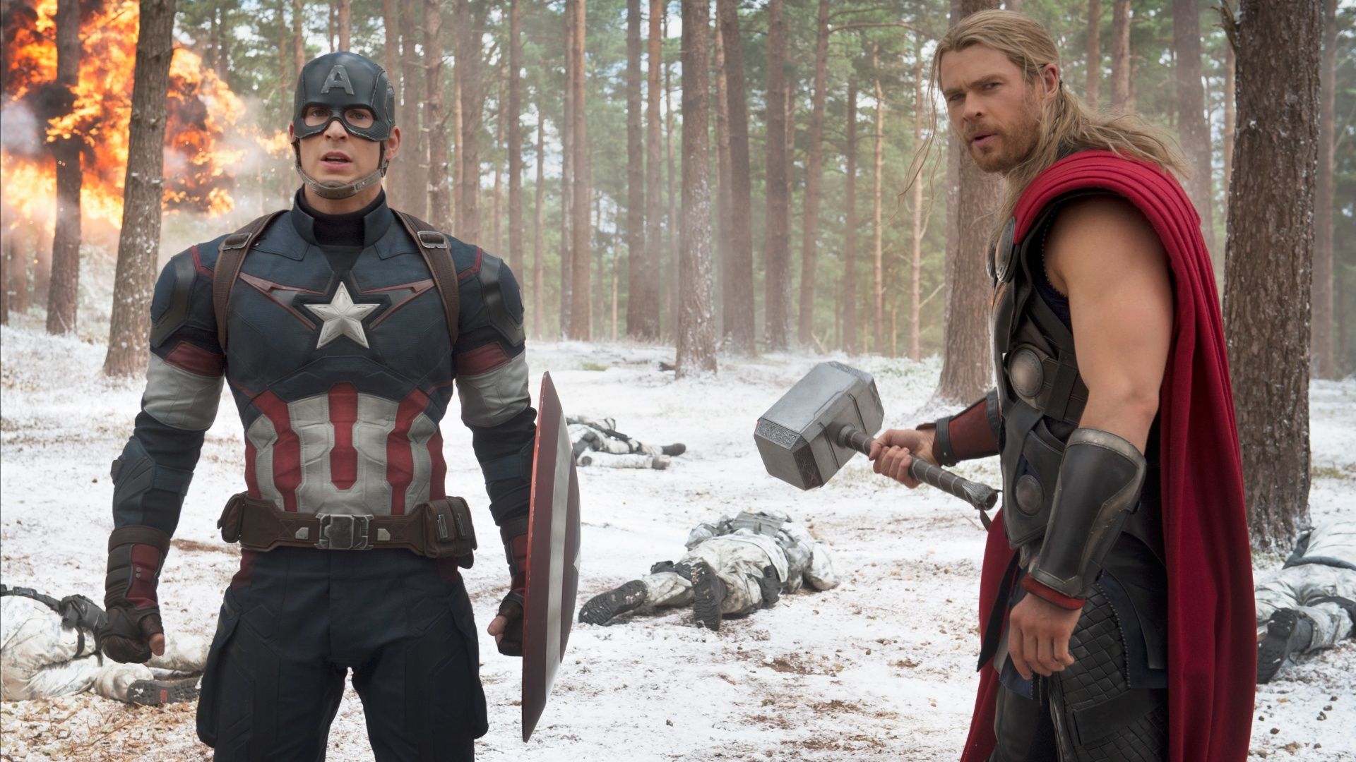 Captain America And Thor Avengers Age Of Ultron Wallpaper