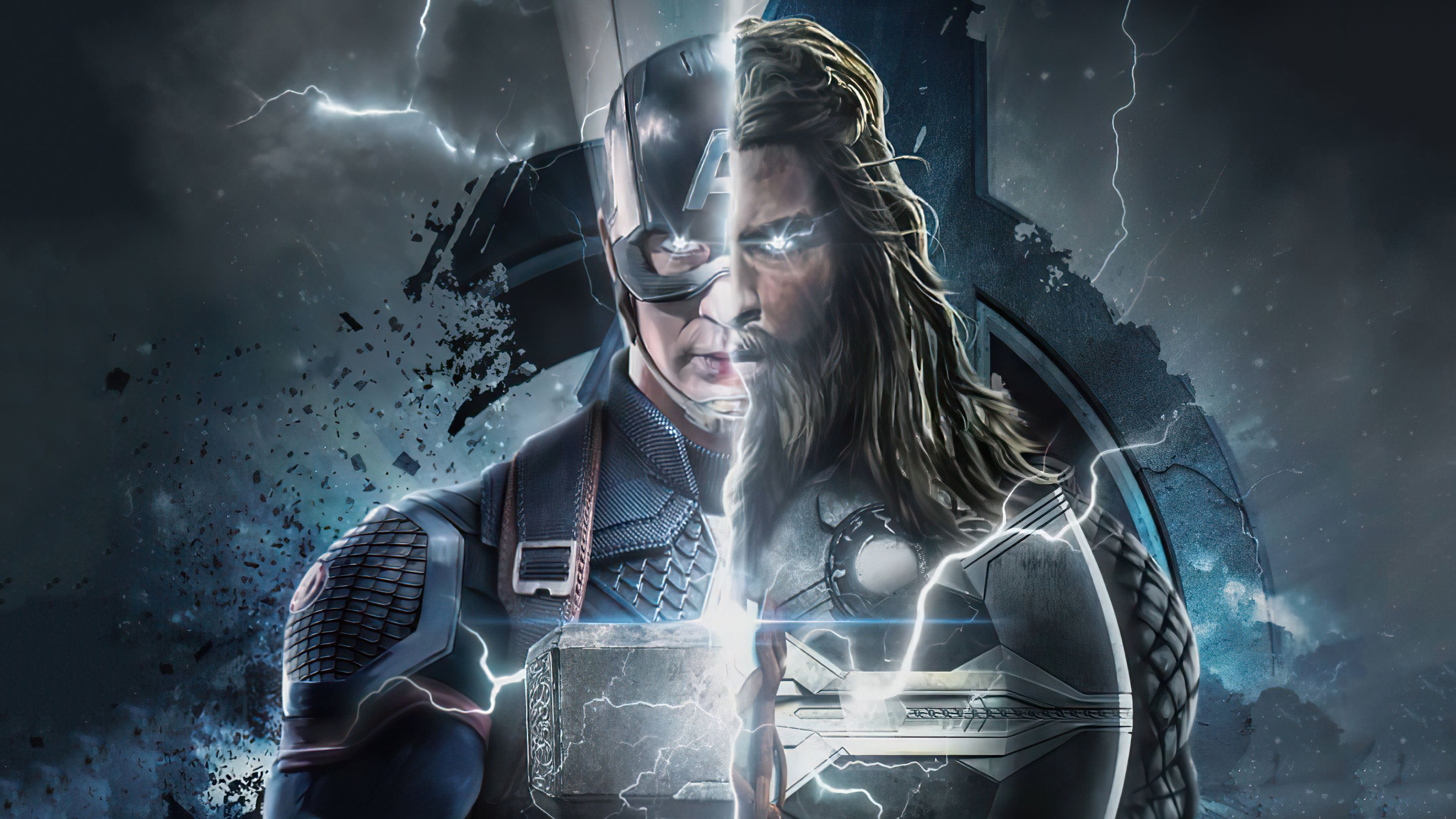 Captain America Thor 4k, HD Superheroes, 4k Wallpaper, Image, Background, Photo and Picture