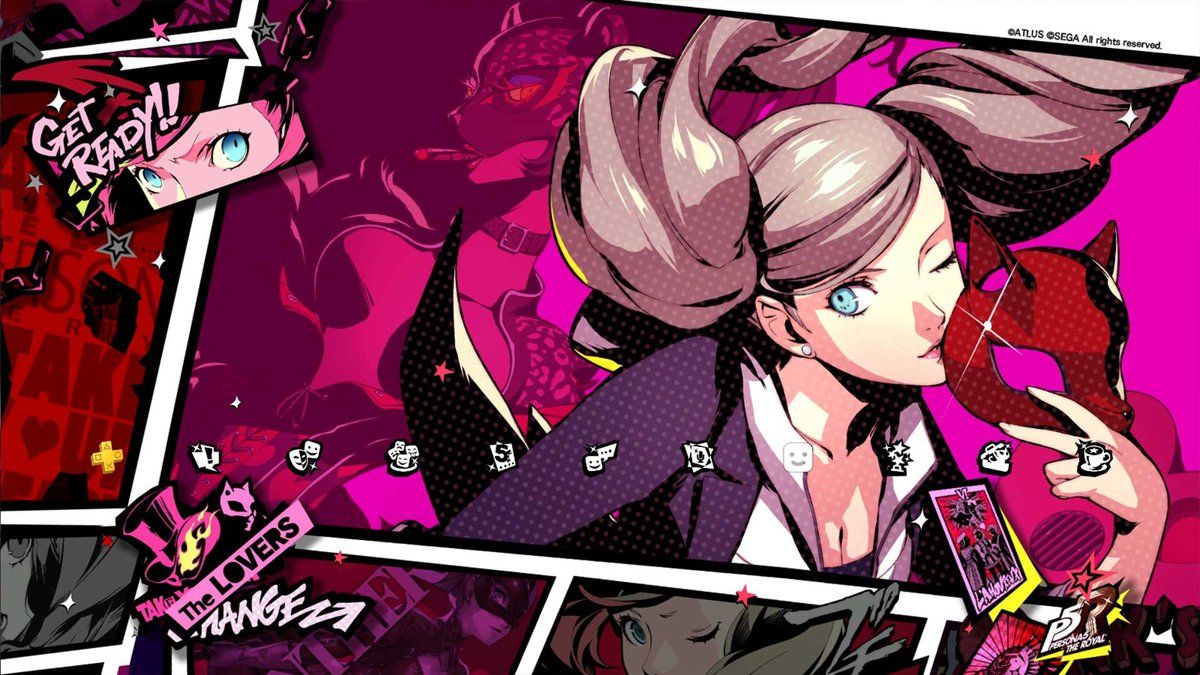Persona Central image of the Persona 5 Royal themes for Joker, Ryuji, Ann, and Morgana from the Japanese version of the game