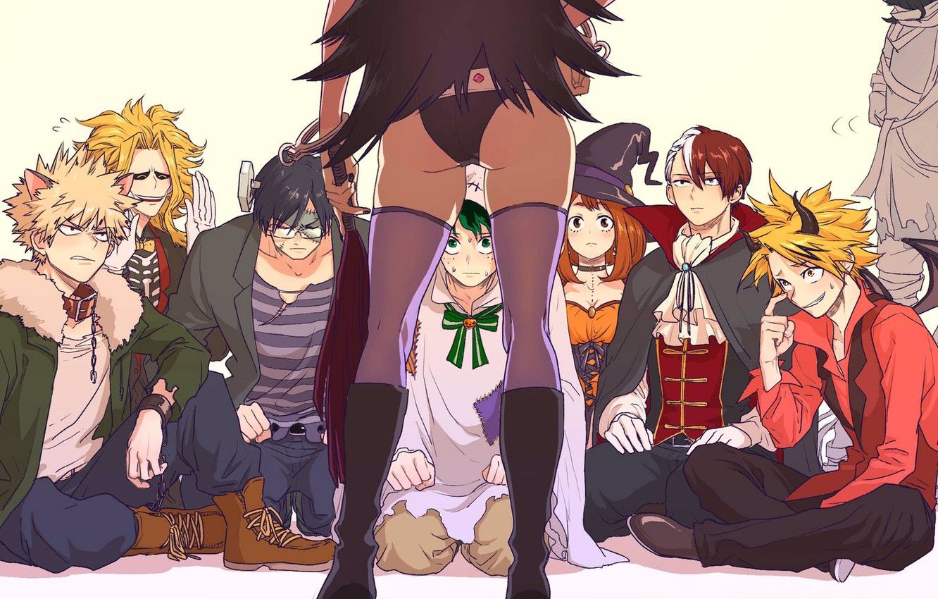 Wallpaper ass, girl, Halloween, guys, Boku No Hero Academy, My Hero Academy image for desktop, section сэйнэн