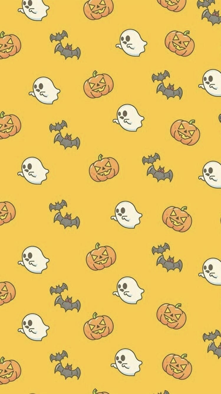 Cute Yellow Halloween Wallpaper. Halloween wallpaper iphone, Halloween wallpaper, Fall wallpaper