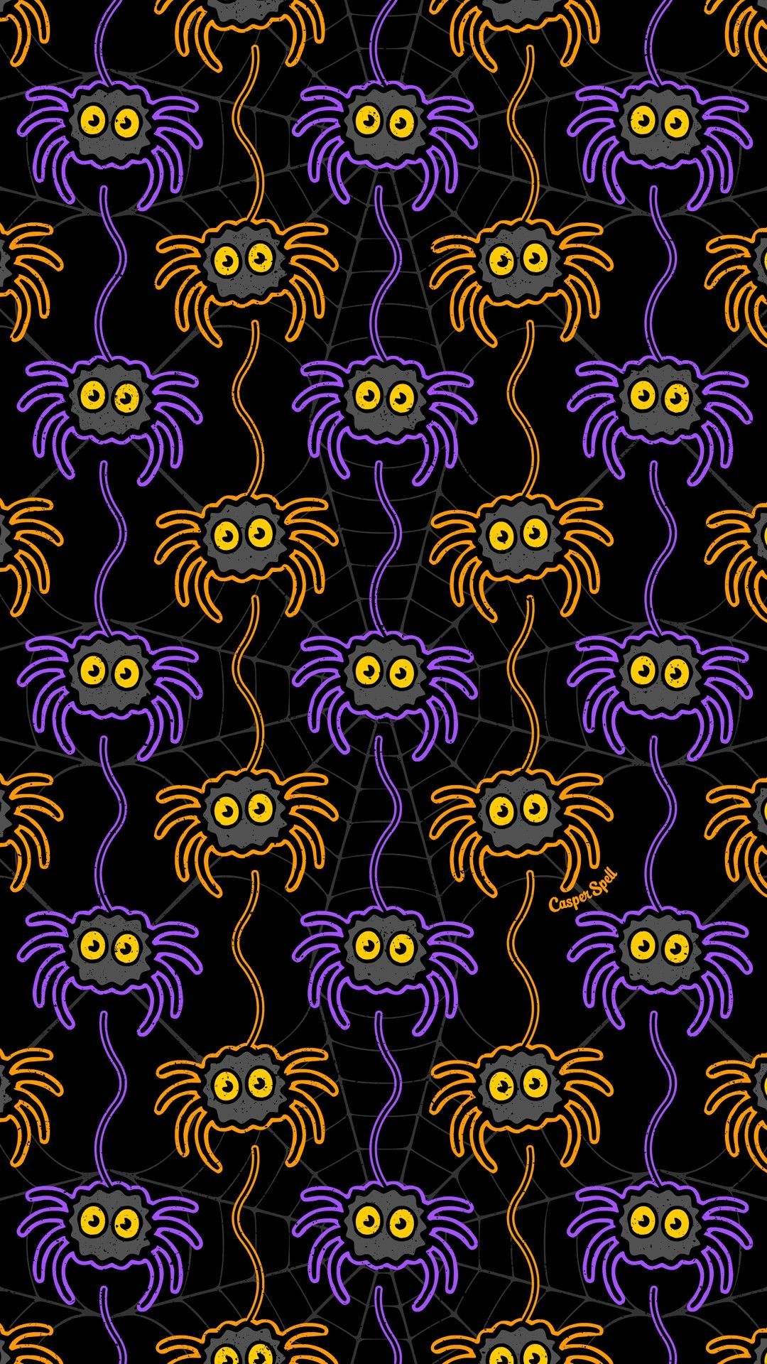 Spider Pattern by Casper Spell. Halloween wallpaper, Halloween wallpaper iphone, Spooky background